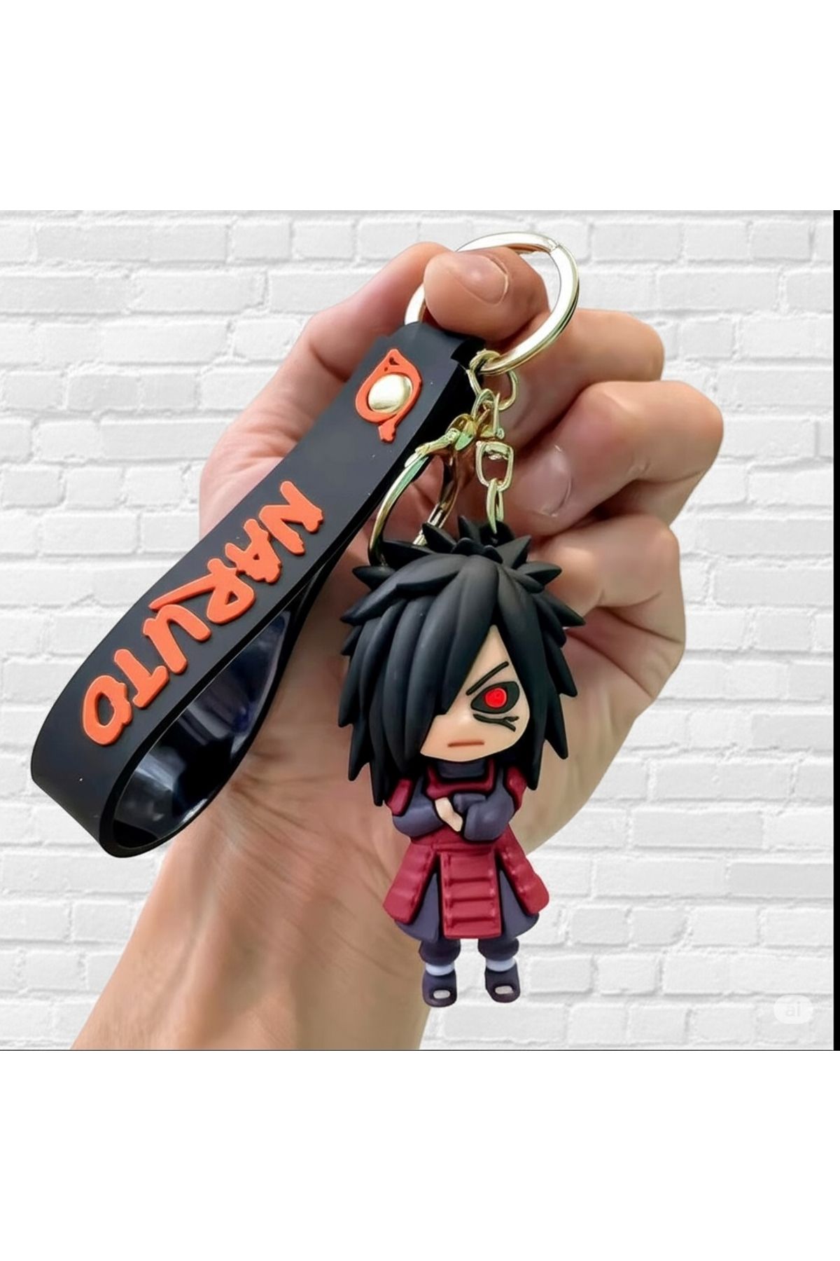 Mimi Aksesuar 3D Anime Lüks Büyük Boy Uchiha Madara Ve Jıraıya Karakteri Slikon Anahtarlık Ve çanta Aksesuarı