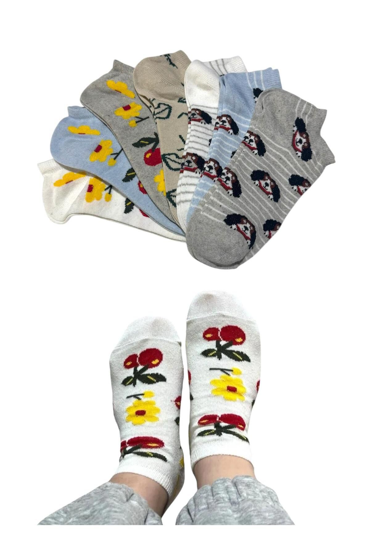 BYNDRSOCKS 7 Çift Kadın Patik Pamuklu Çorap