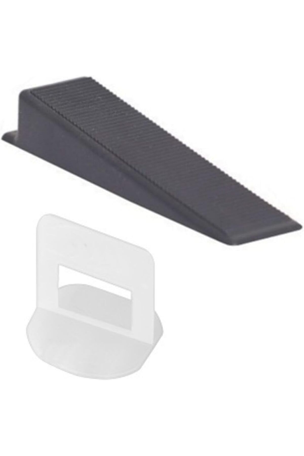 ÇAĞUR Dark 2.5 Mm Fayans Seramik Seviye Tespit Derz Artısı + Sabitleme Takozu (100+100 Adet) 2 Li Set Ye