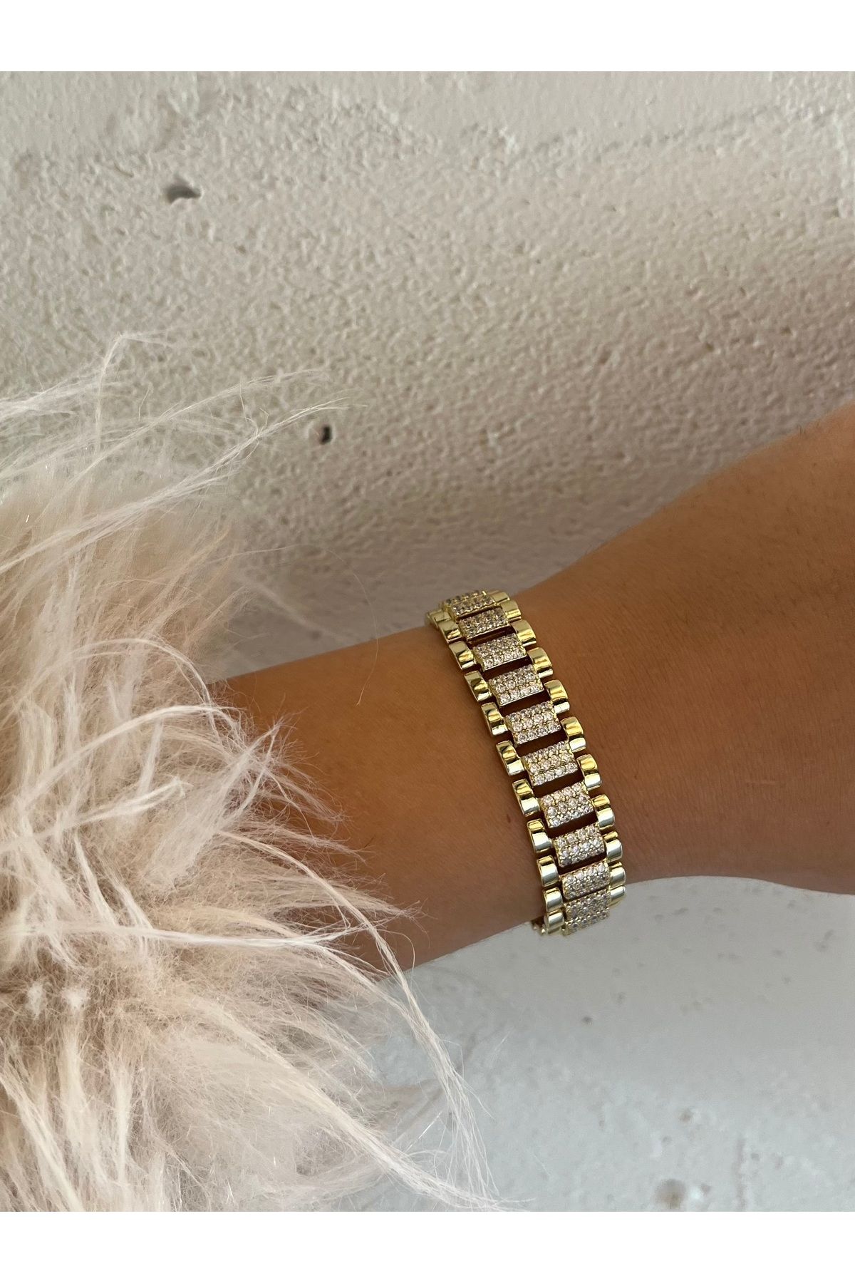 XUPING JEWELRY 14 K Zirkon Taşlı RLX Model Kadın Künye 17+2 Cm