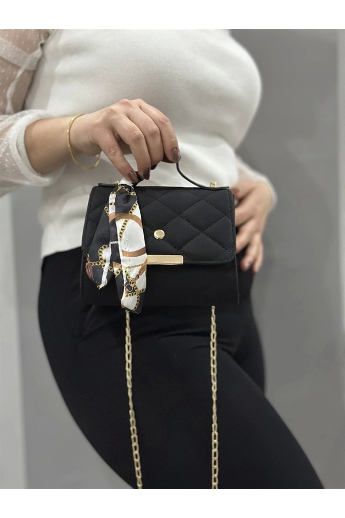 FASHIONLINE Siyah cilt zoje çanta
