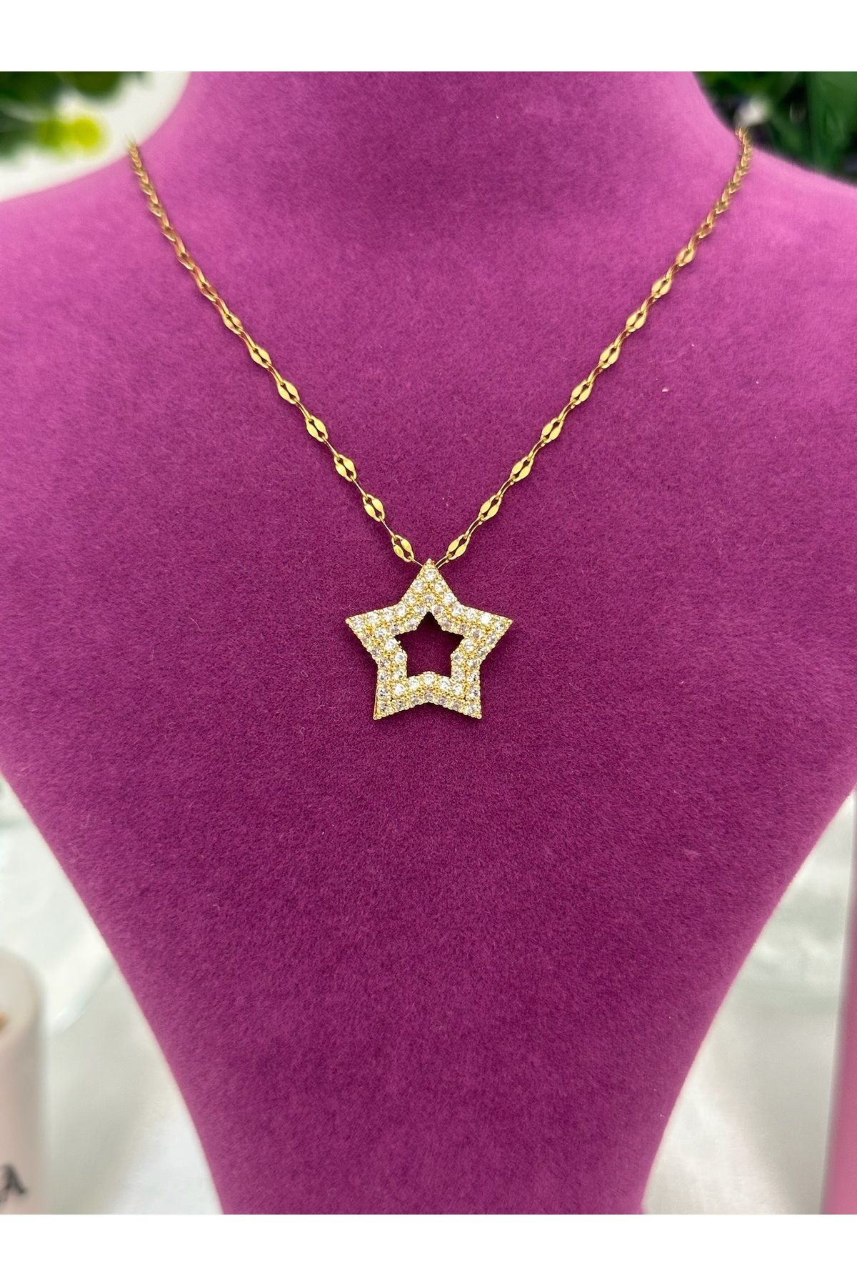DİLANCA TAKI "YILDIZ GİBİ PARLA " GOLD ÇELİK KOLYE