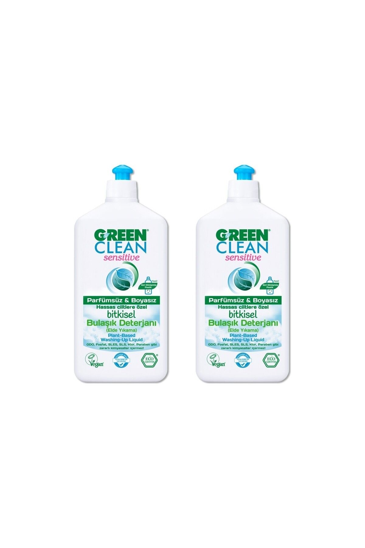 Green Clean Sensitive Bitkisel Bulaşık Deterjanı 500 ml x2 Adet
