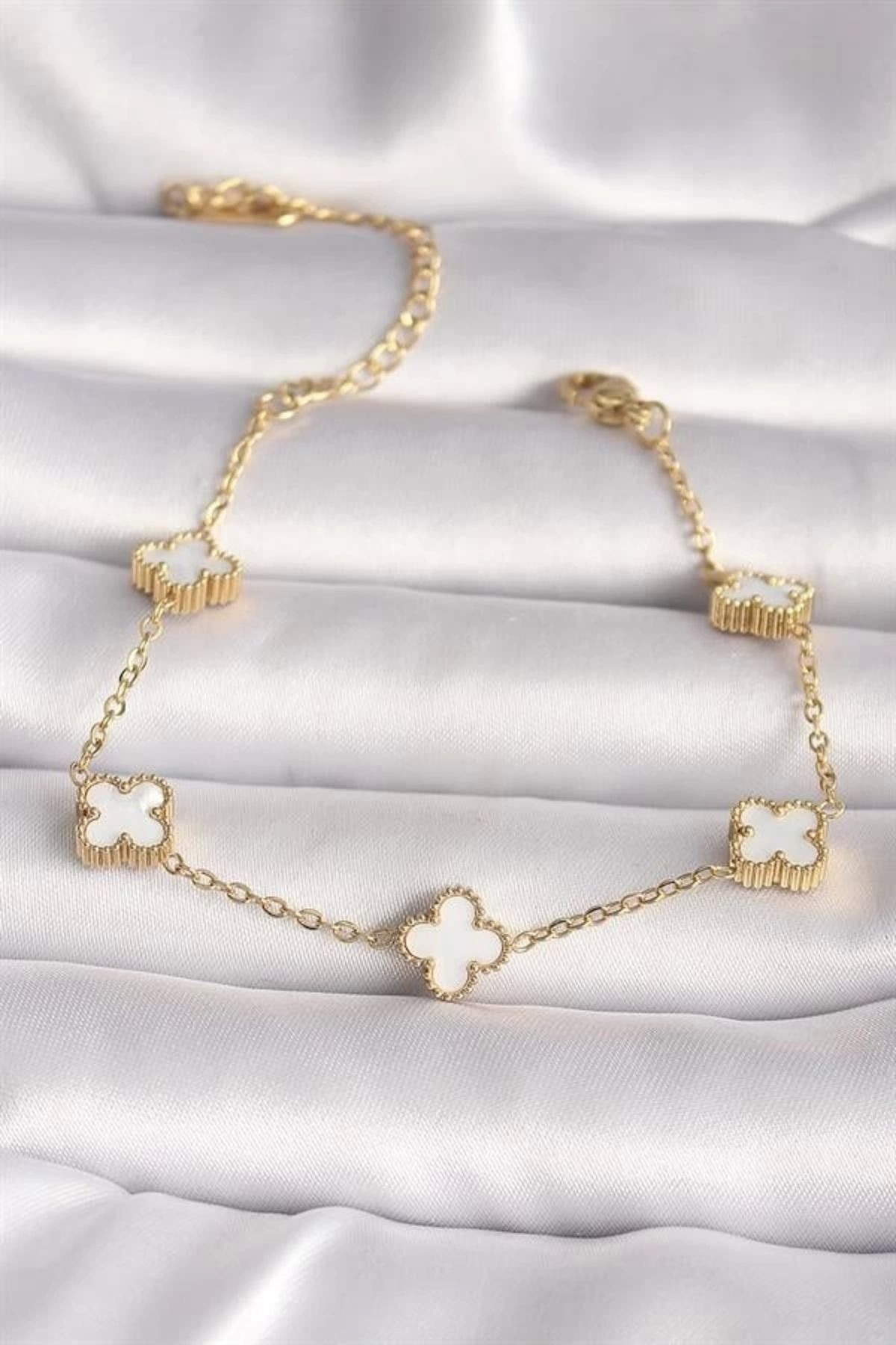 FASHIONLINE 316L Çelik Gold Renk Baby Boy Yonca Model Kadın Bileklik