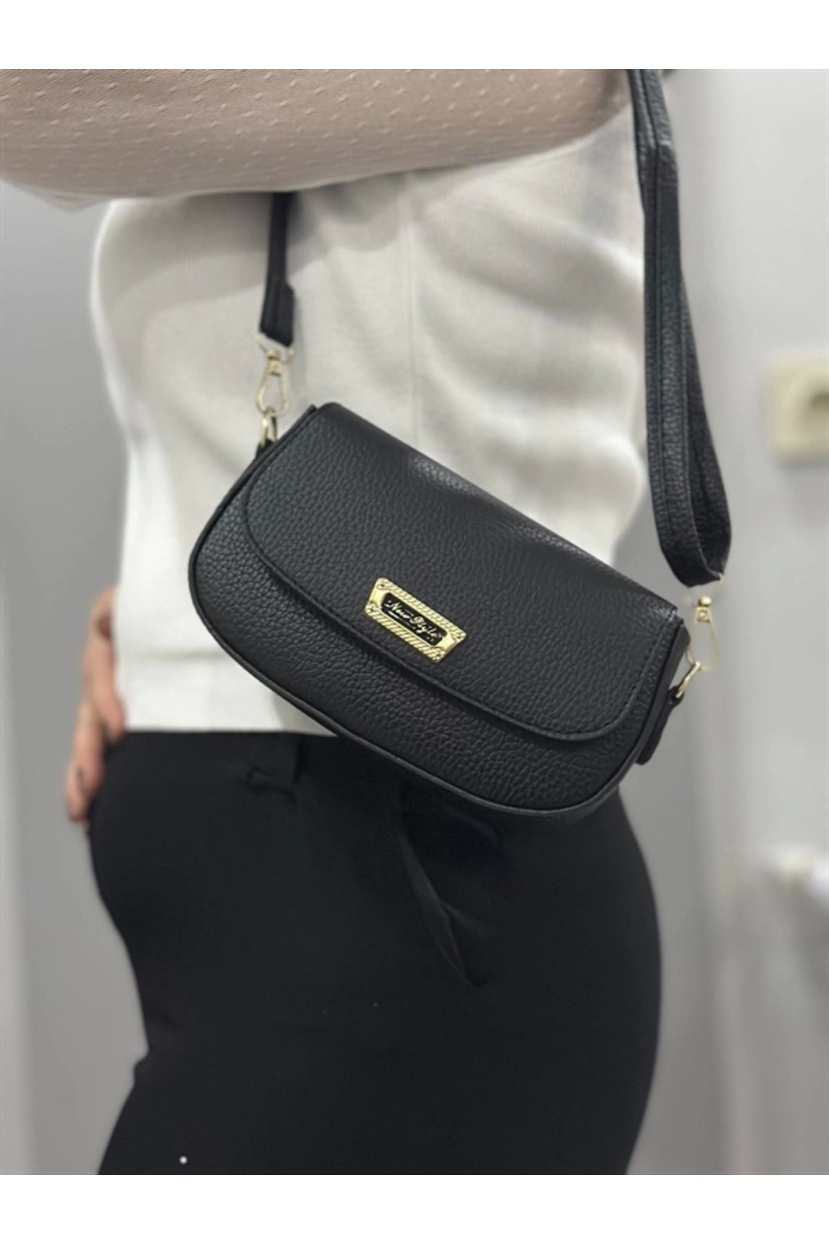 FASHIONLINE Siyah cilt jessi çanta