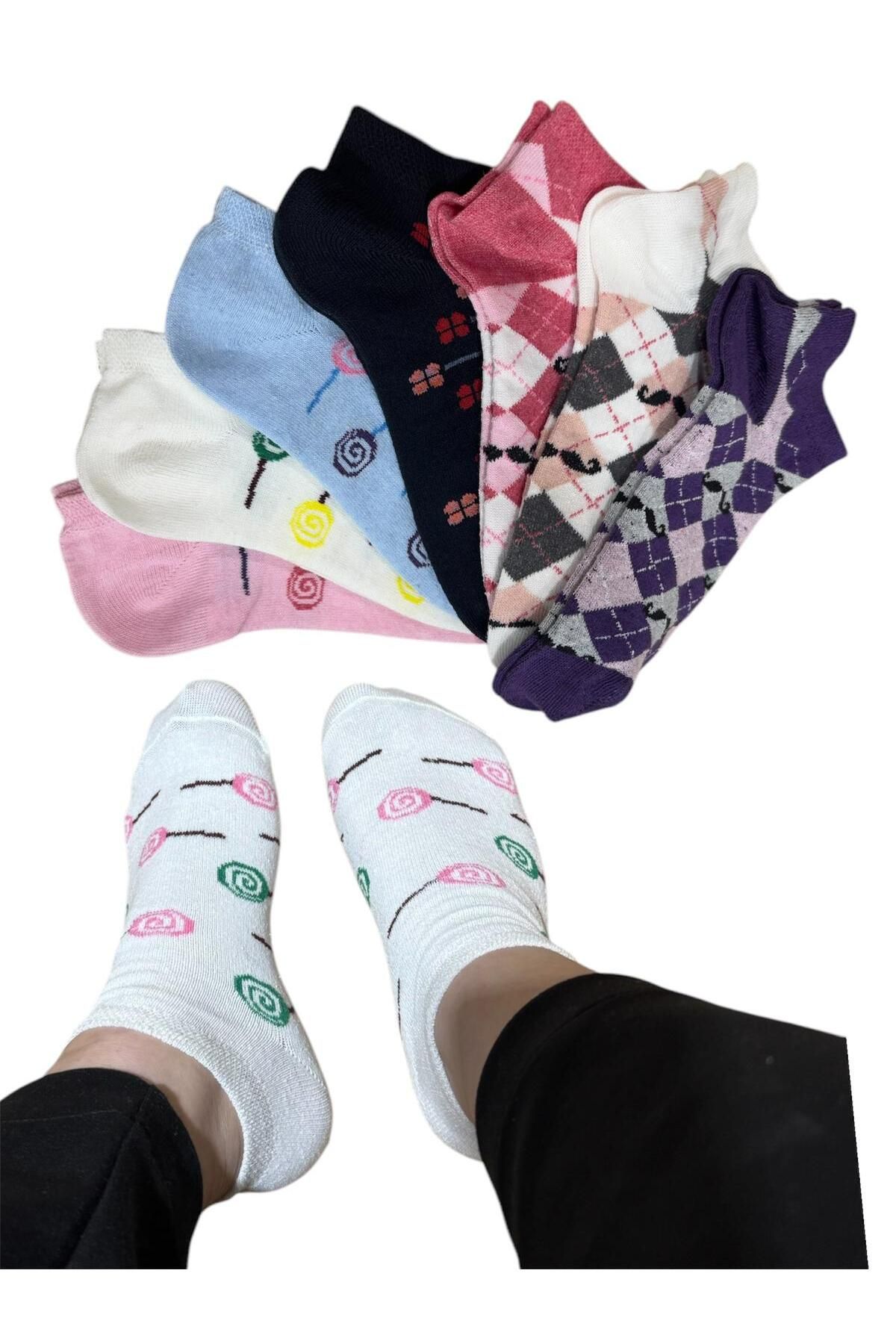 BYNDRSOCKS 7 Çift Kadın Patik Pamuklu Çorap