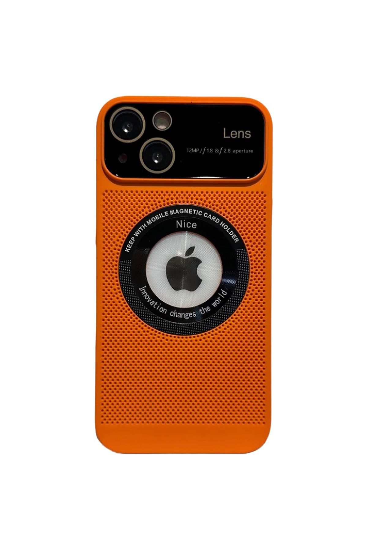 REDz Accessories Husă Cu Orificii Pentru Cameră Și Protecție, Magsafe, Pentru Iphone 14, Disipare A Căldurii, Decupaj Cu Logo, Portocalie - One Size