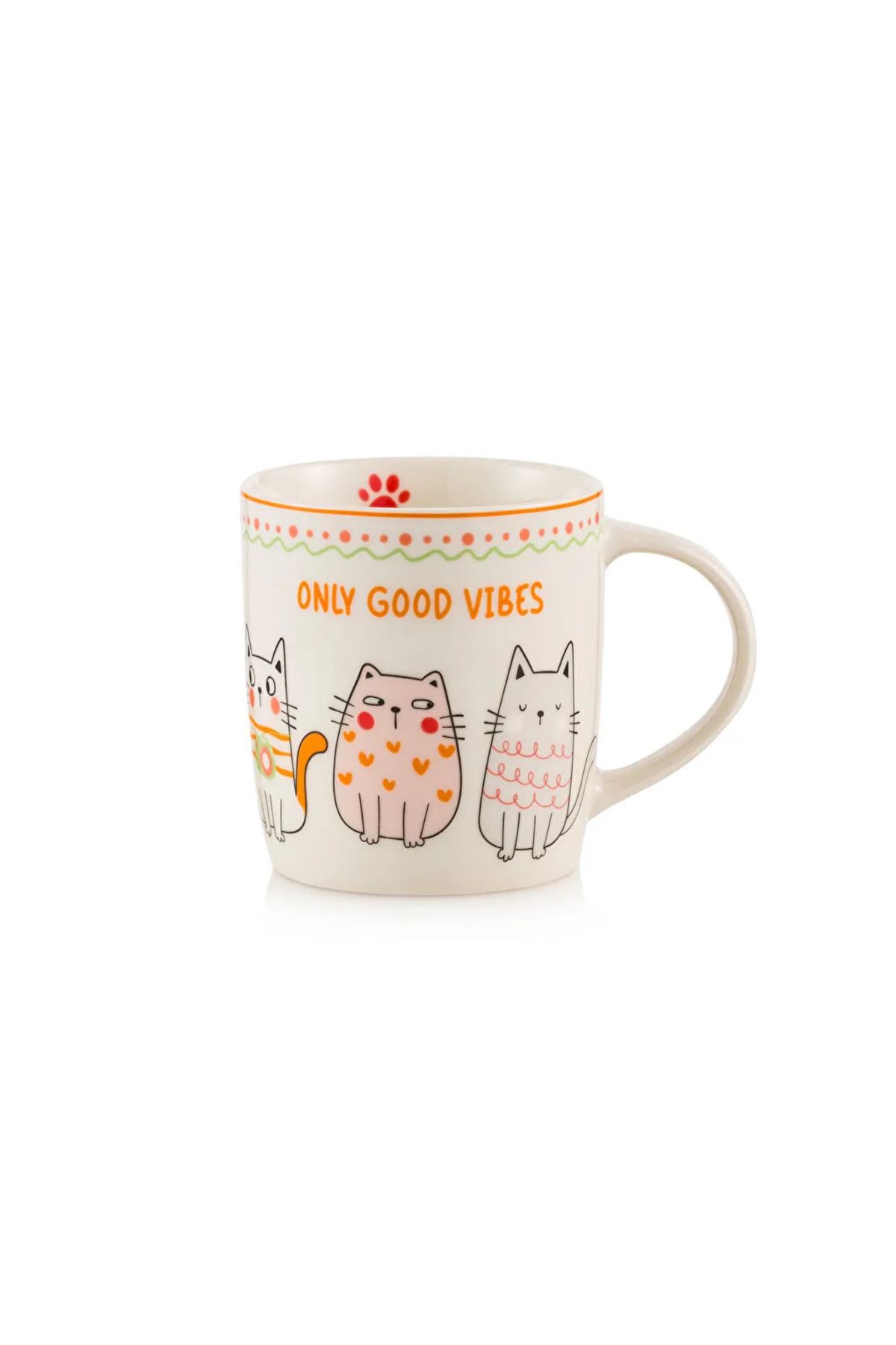LC Waikiki-Lcw Home Mixed Printed Porcelain Mug 320 ml 5