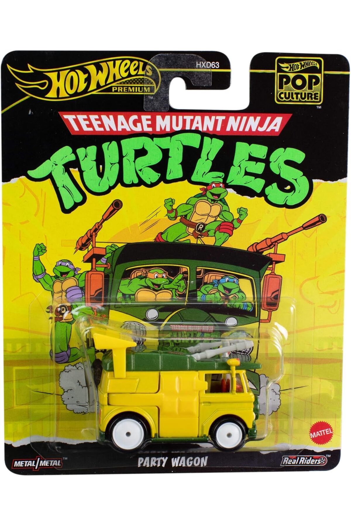 ÇAĞUR Dark Wheels Ninja Kaplumbağalar TMNT Model Parti Vagonu Cast - Ölçek 1:64 - Uzunluk 7 cm Pop Kül