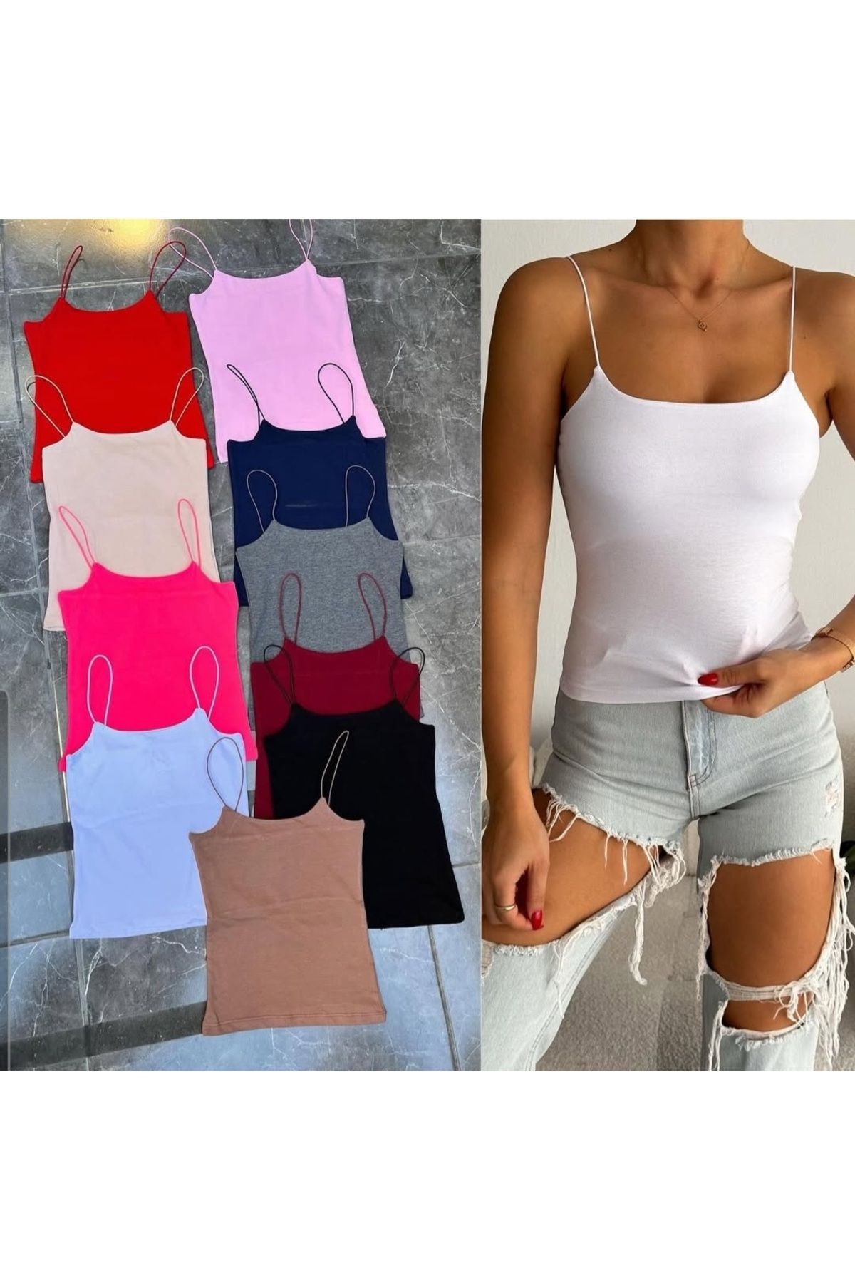 MODA Kadın İp Askılı Uzun Atlet Body