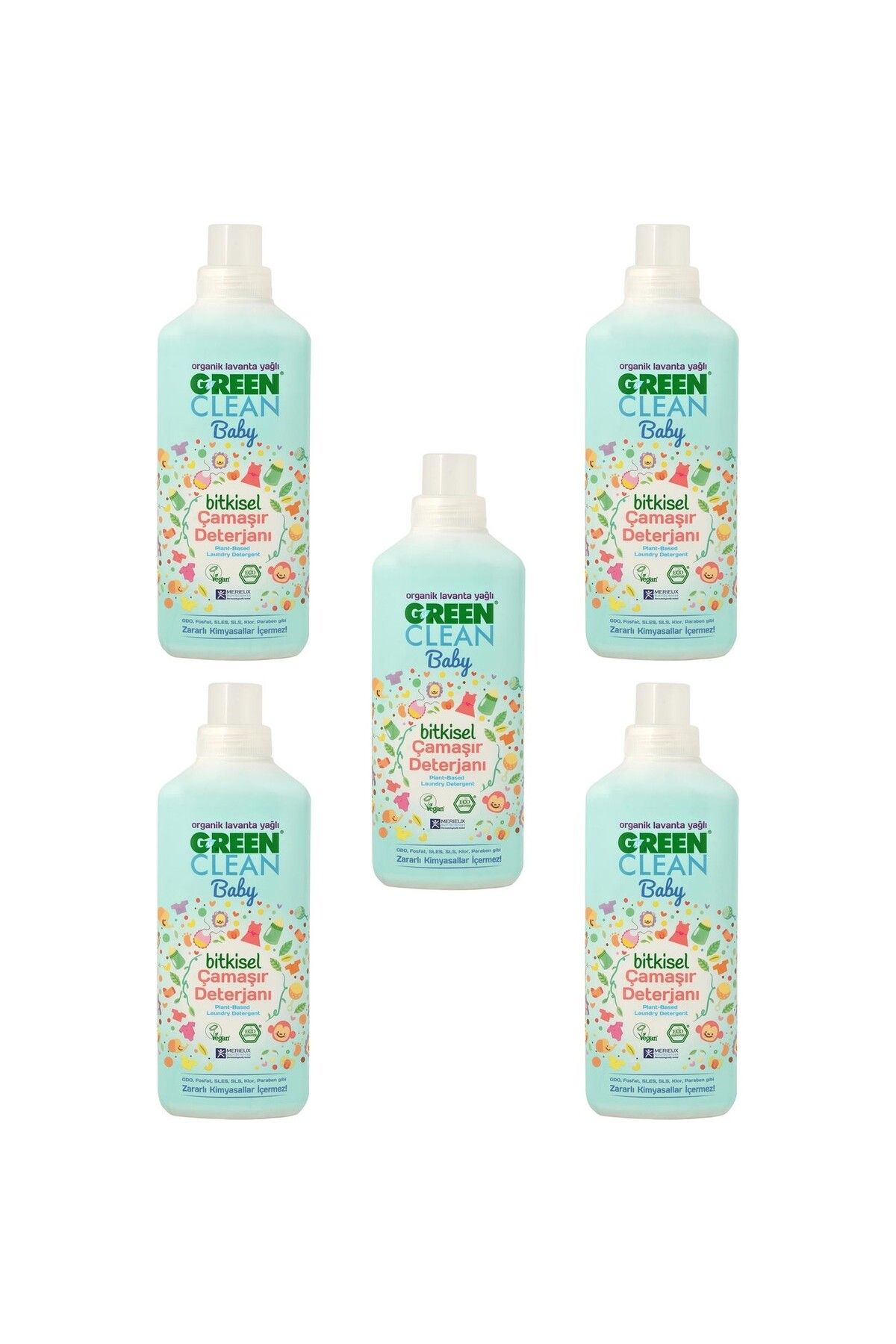 Green Clean 5'li Organik Lavanta Yağlı Baby Bitkisel Çamaşır Deterjanı 1000 ml