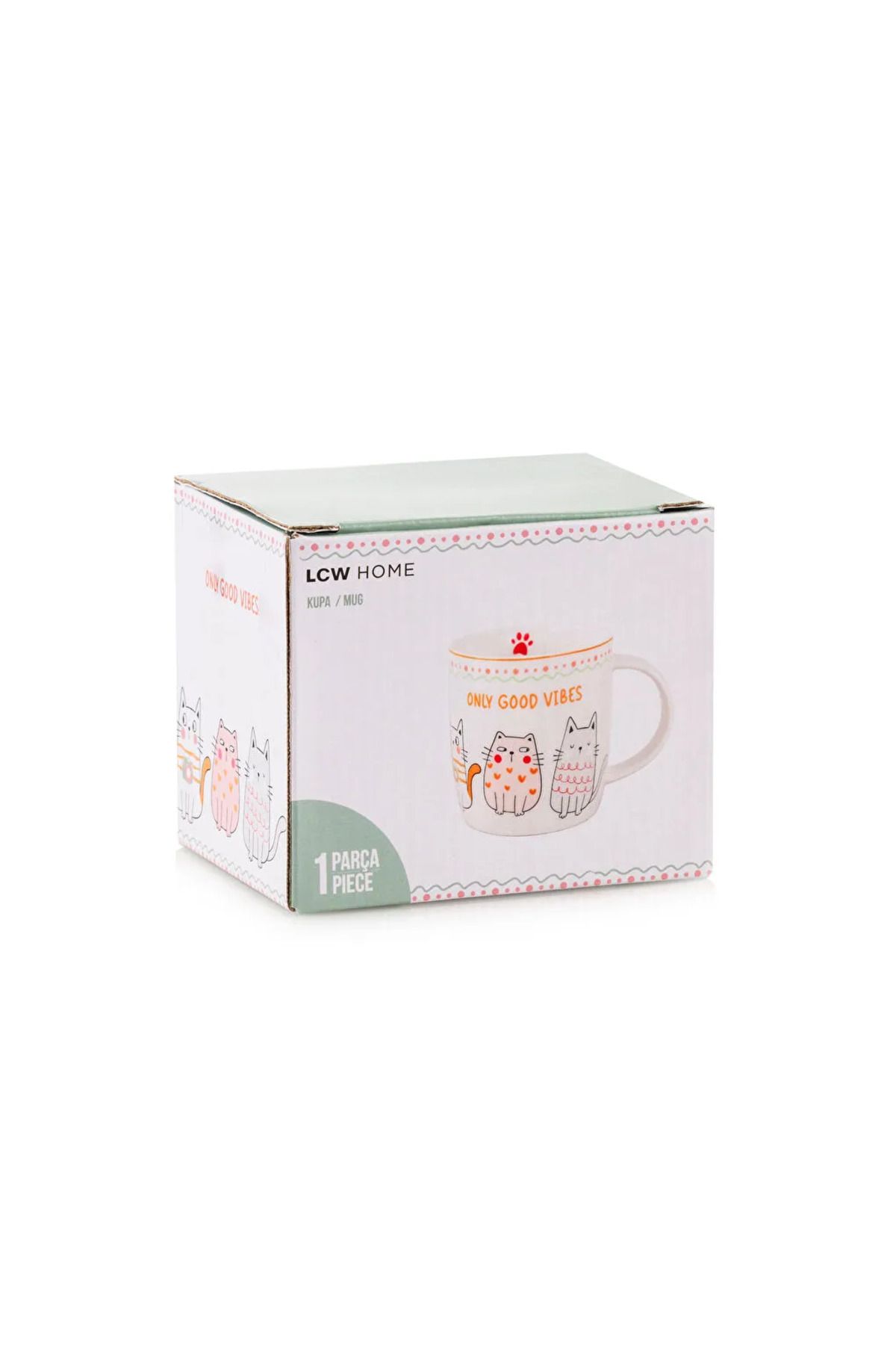 LC Waikiki-Lcw Home Mixed Printed Porcelain Mug 320 ml 4