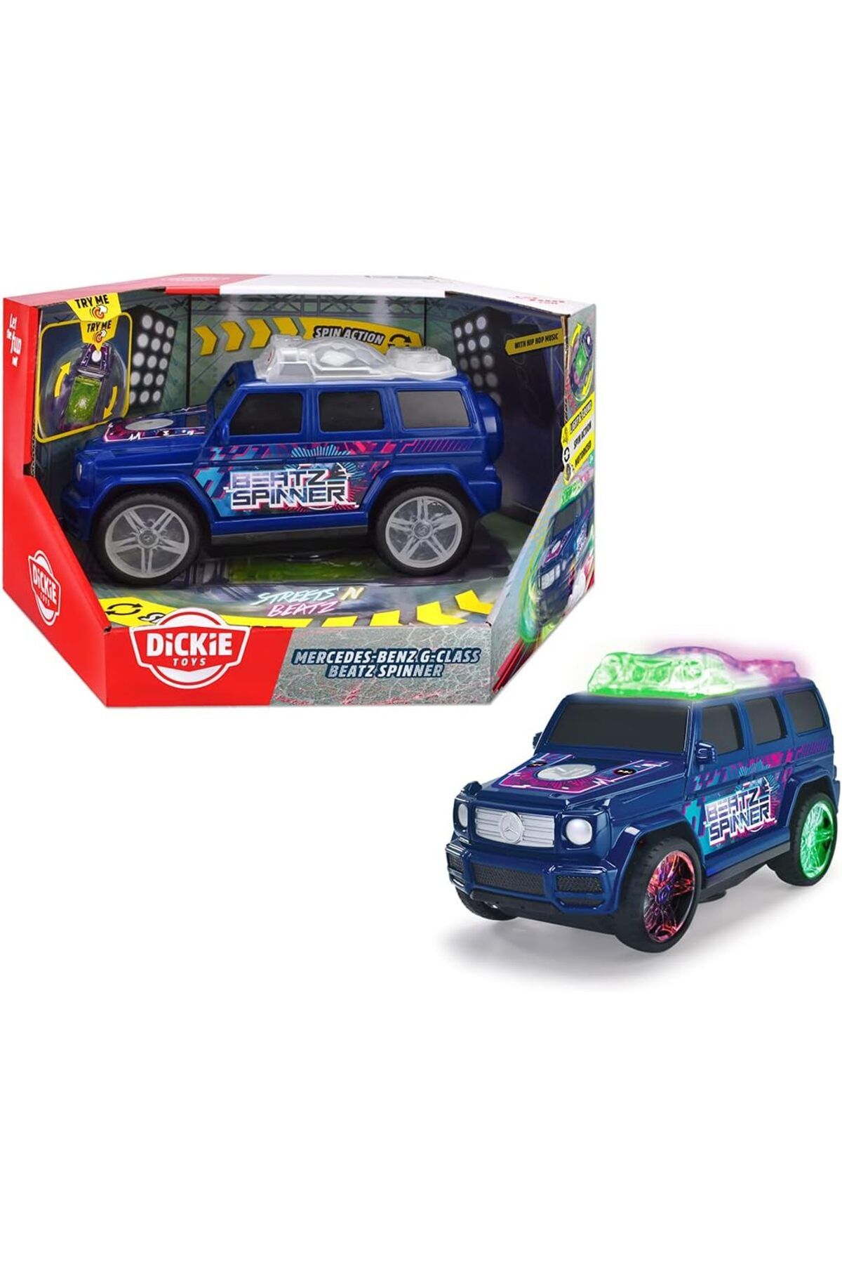 ÇAĞUR Dark Toys 203765009, Mercedes-Benz G-Class Beat Spinner Oyuncağı, Motorize Teker, Işıklı ve Ses