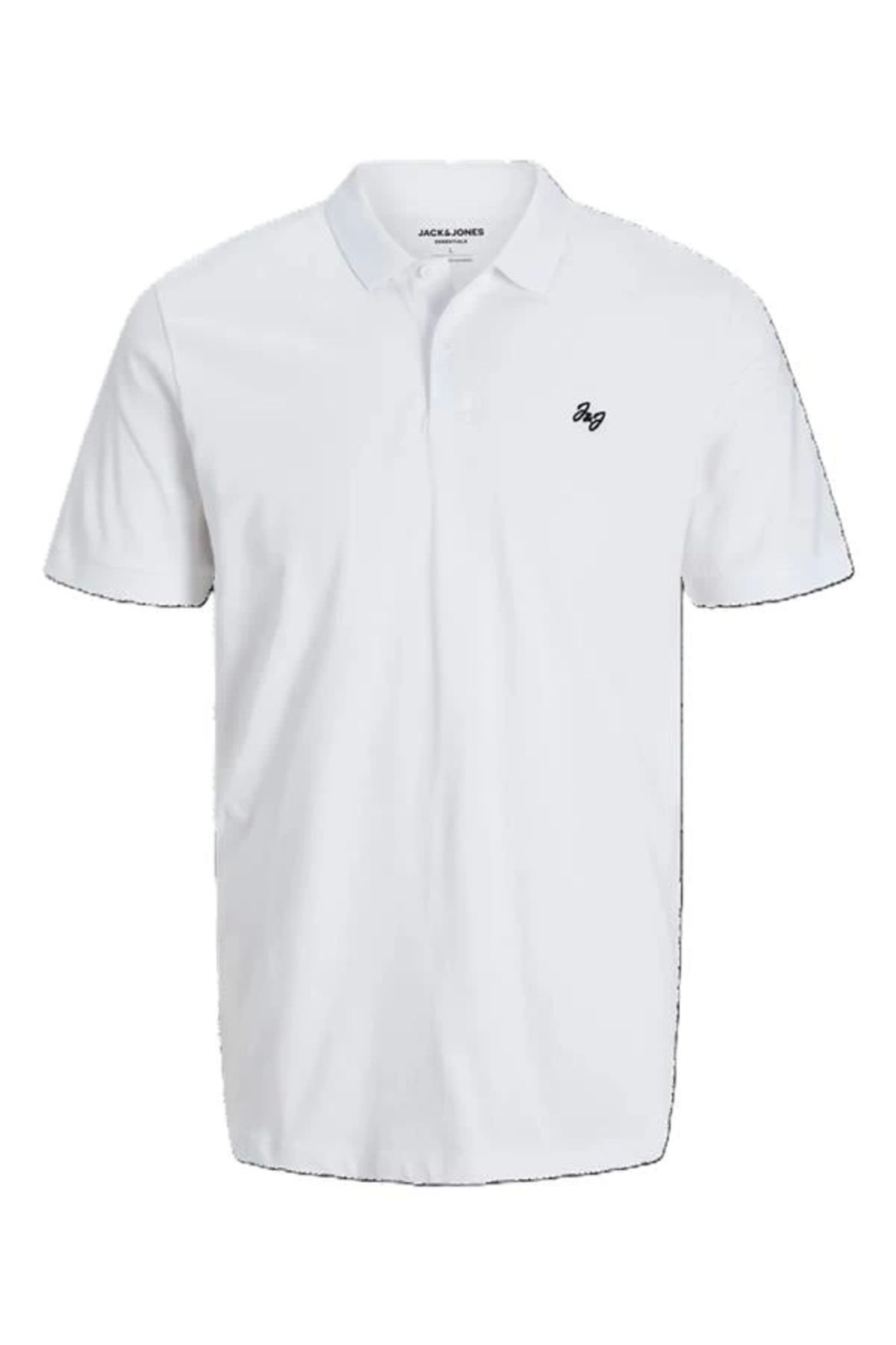 Alisim 12270084 %100 Pamuk Polo Yaka Basıc Erkek Tshirt Beyaz