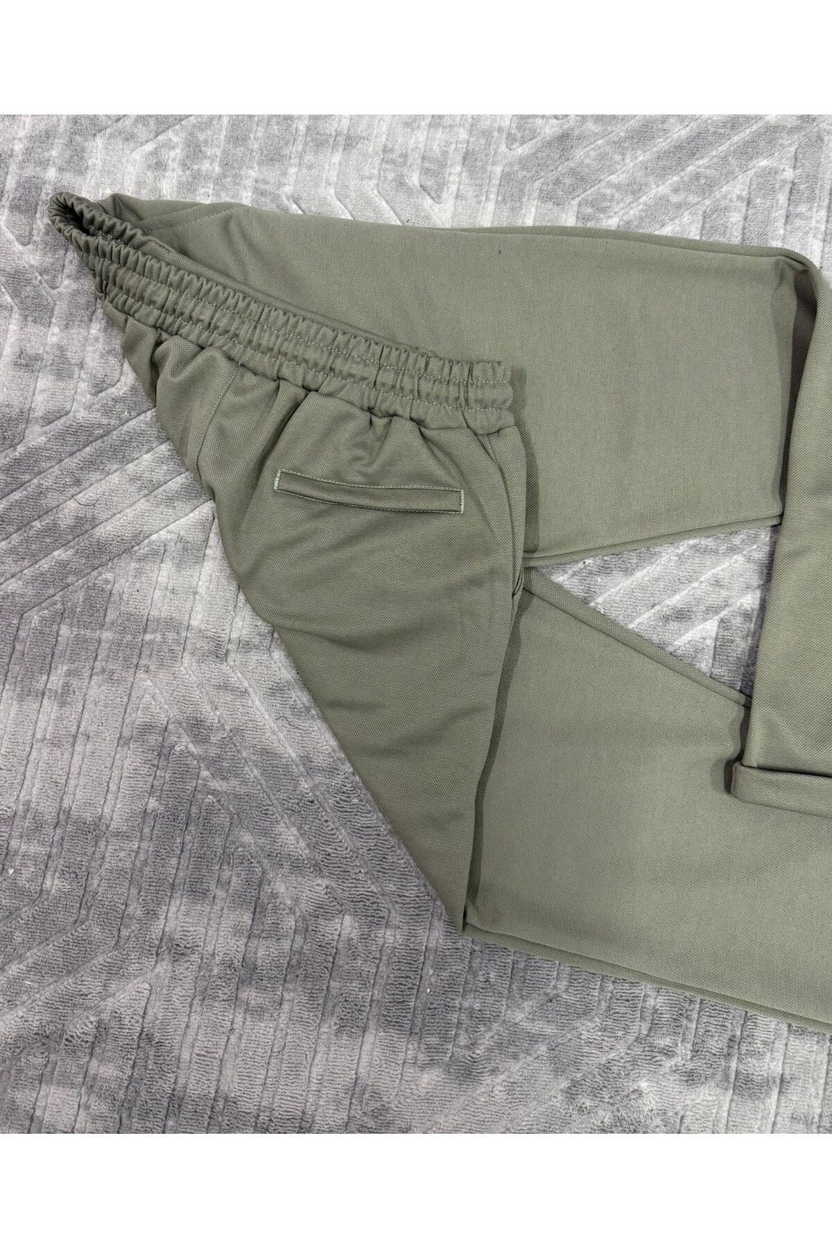 ŞOTALİFE ERKEK HAKİ YANDAN CEPLİ BELİ LASTİKLİ BAĞCIKLI DUBLE PAÇA JOGGER PANTOLON