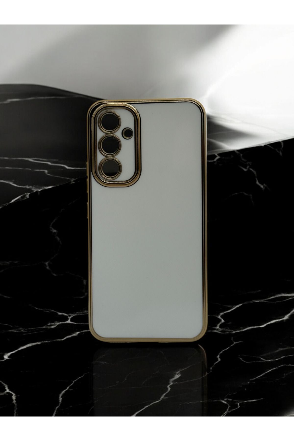 DUBİGOLD SAMSUNG A54 UYUMLU PARLAK GOLD DETAYLI BARK TELEFON KILIFI