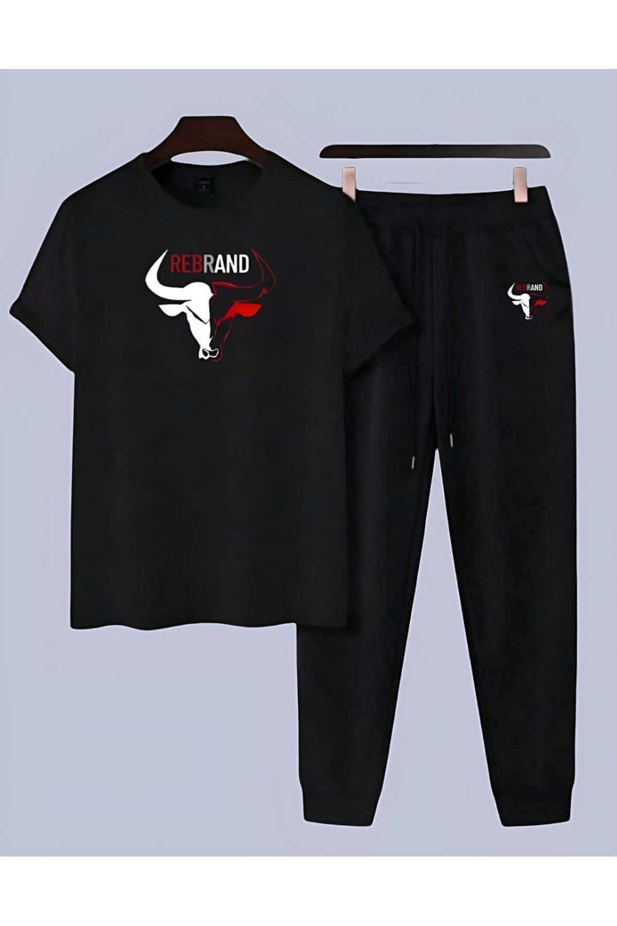 REBRAND Oversize T-shirt Takımı - Baskılı Alt Üst Eşofman Takım