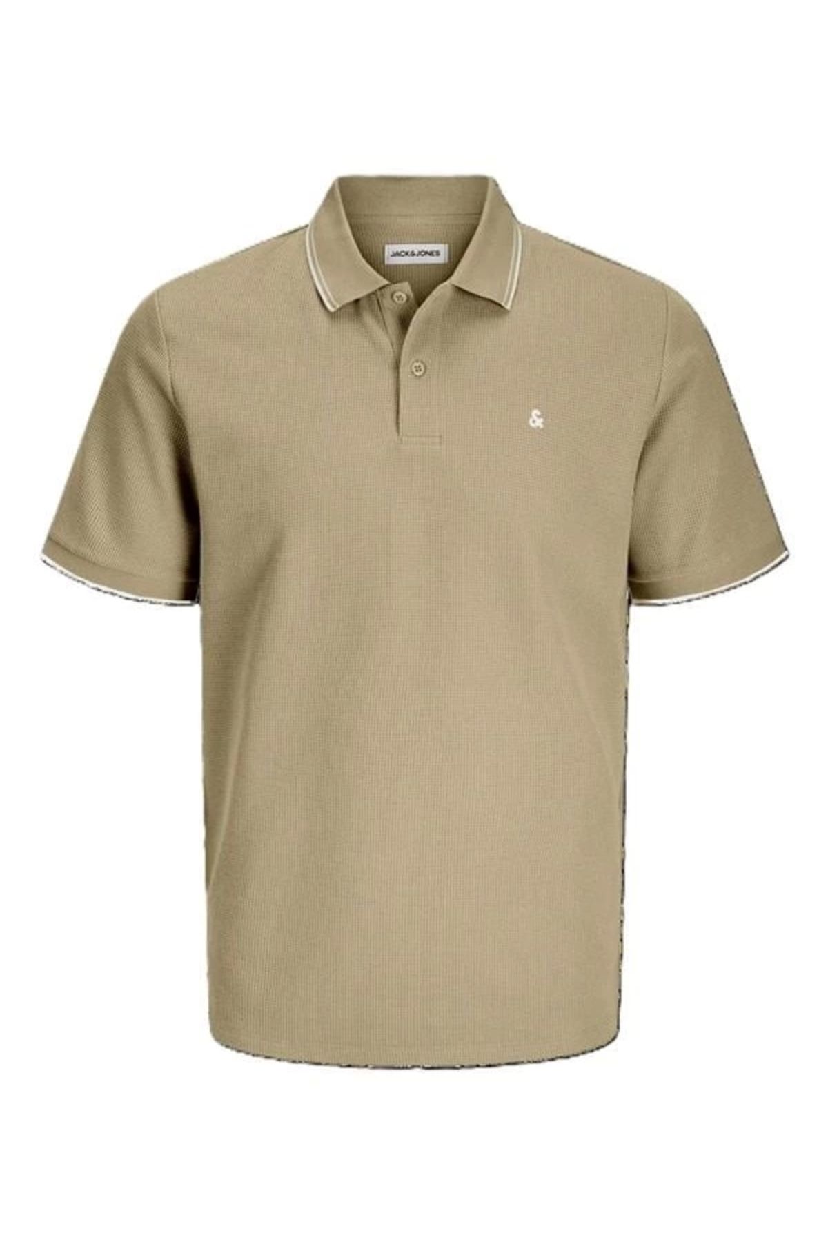 Alisim 12268130 Likralı Polo Yaka Erkek Tshirt Bej