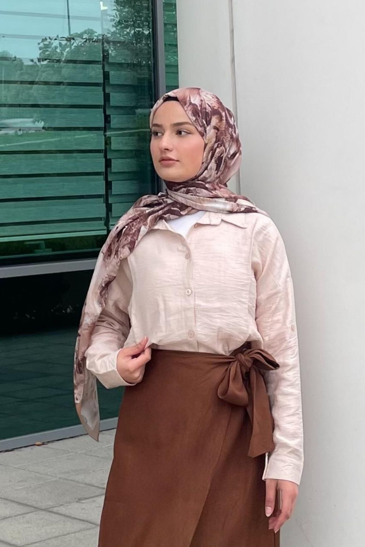 Qenz Ağaç Kabuğu Basic Gömlek -Taş