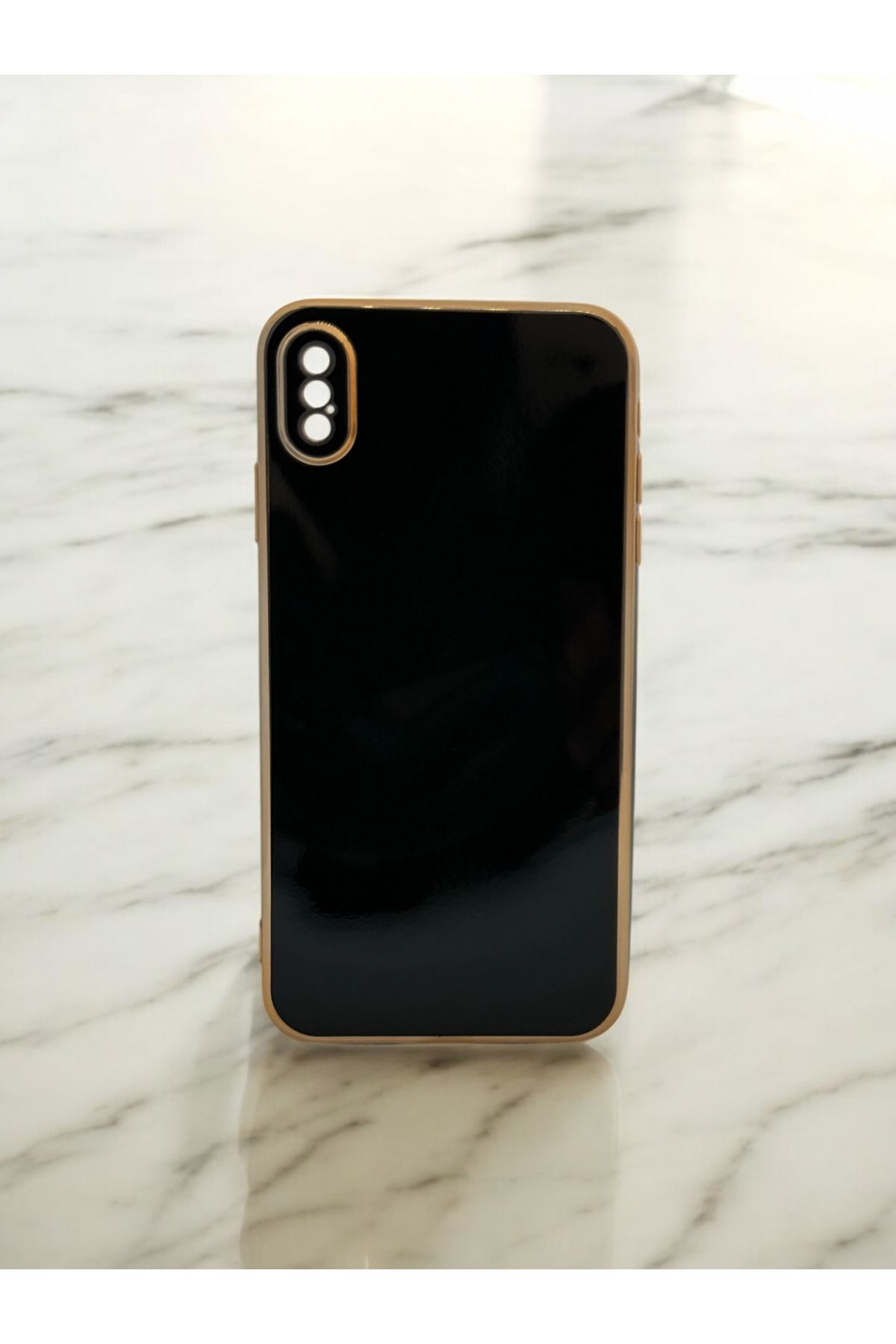 DUBİGOLD İPHONE XS MAX UYUMLU PARLAK GOLD DETAYLI BARK TELEFON KILIFI