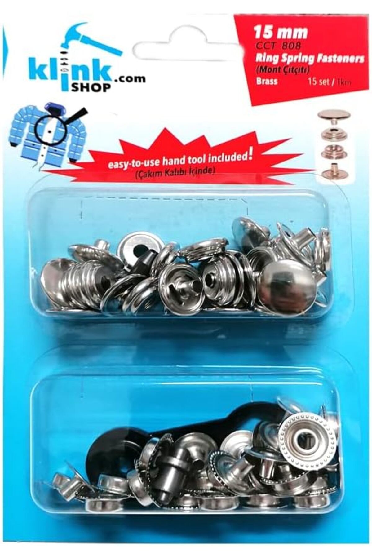 ÇAĞUR Dark 15 mm Kendin Yap Kiti, Kalın Mont, Giyim, Çanta, Deri için Çekiçle Uygulama Aparatları ve