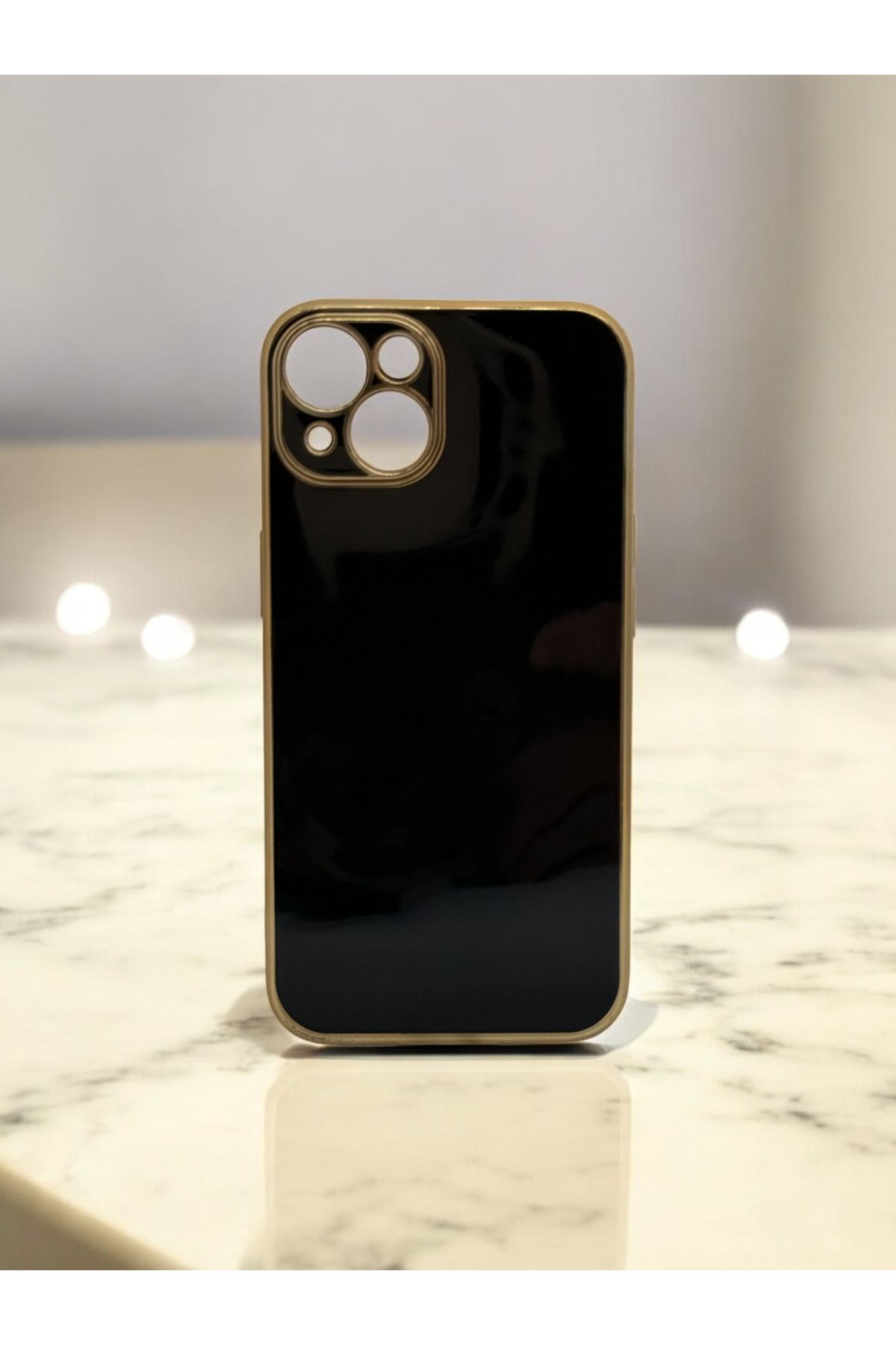 DUBİGOLD İPHONE 13 UYUMLU PARLAK GOLD DETAYLI BARK TELEFON KILIFI