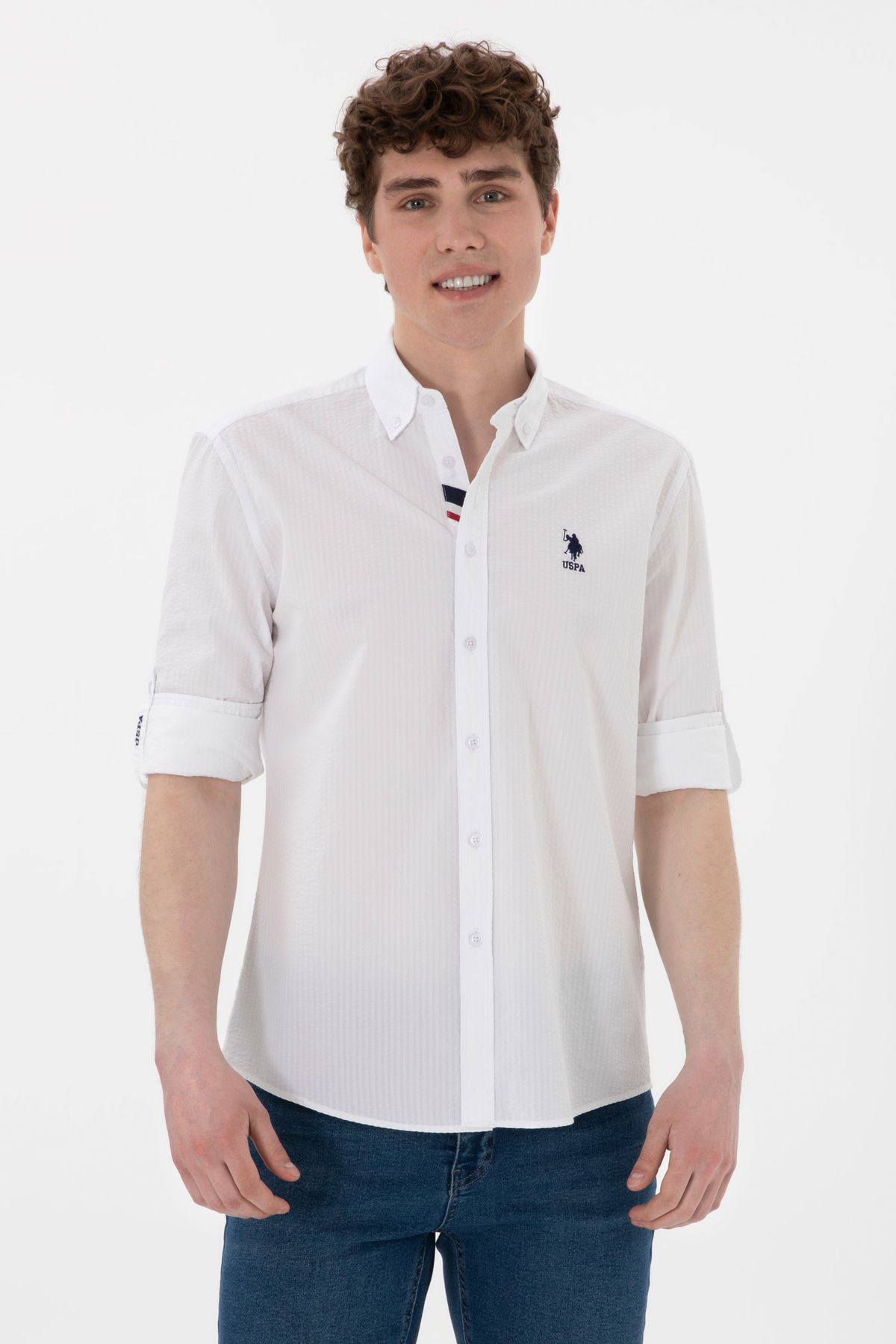 U.S. Polo Assn. U.s. Polo Assn. Erkek Beyaz Uzun Kollu Regular Gömlek 2170101