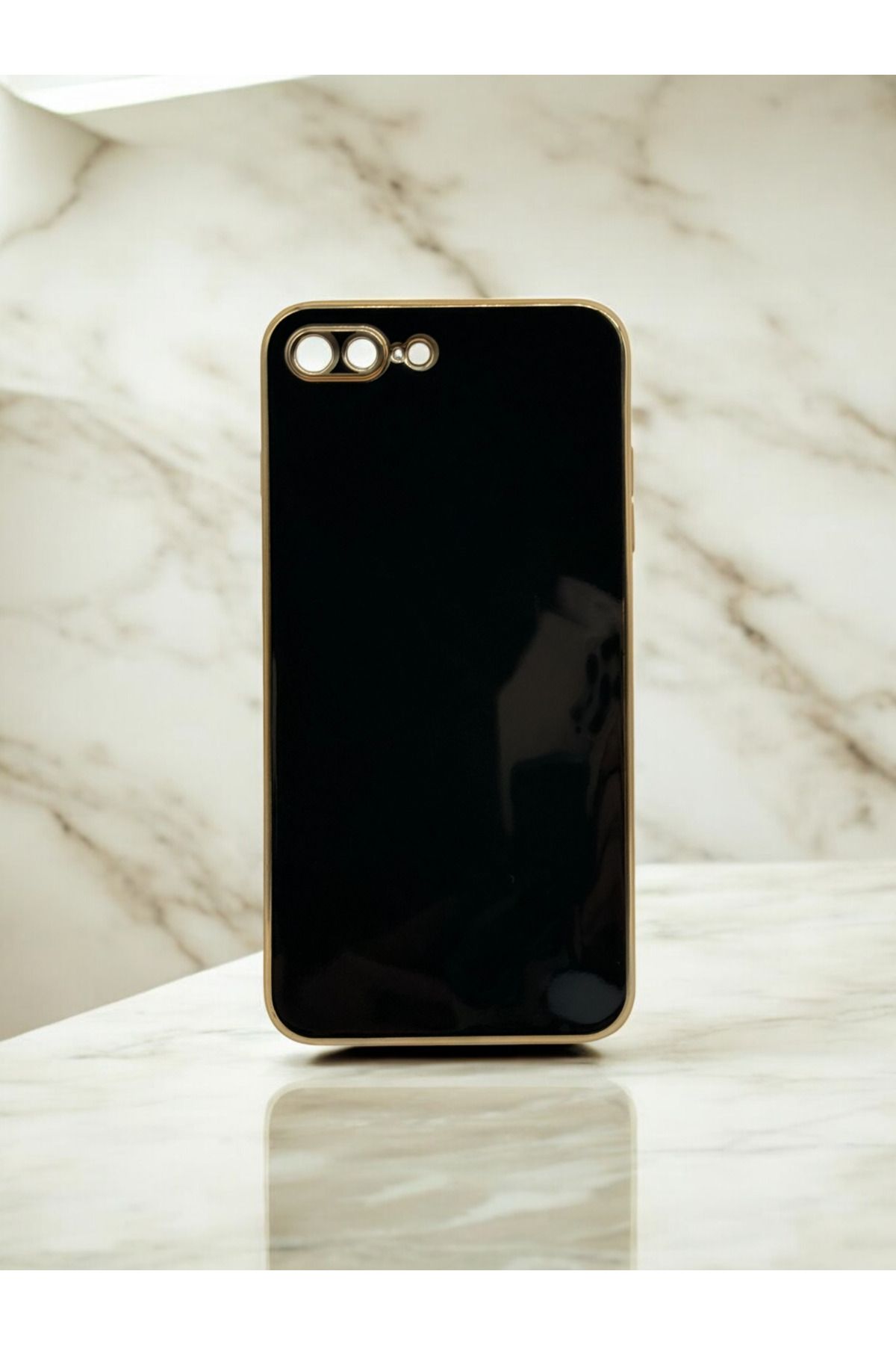 DUBİGOLD İPHONE 7 PLUS UYUMLU PARLAK GOLD DETAYLI BARK TELEFON KILIFI
