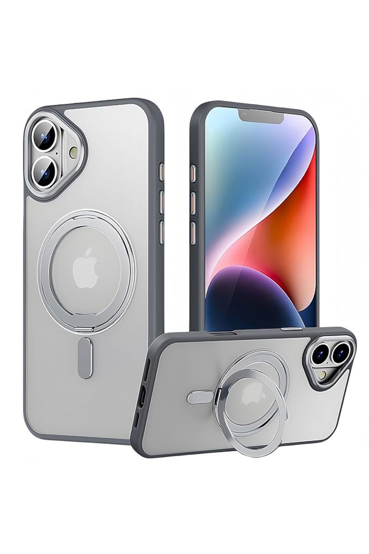 REDz Accessories Carcasă Magnetică Pentru Inel, Suport Pentru Inel, Magsafe, Pentru Iphone 16 Plus, Protecție Antișoc Pentru Cameră, Gri - One Size