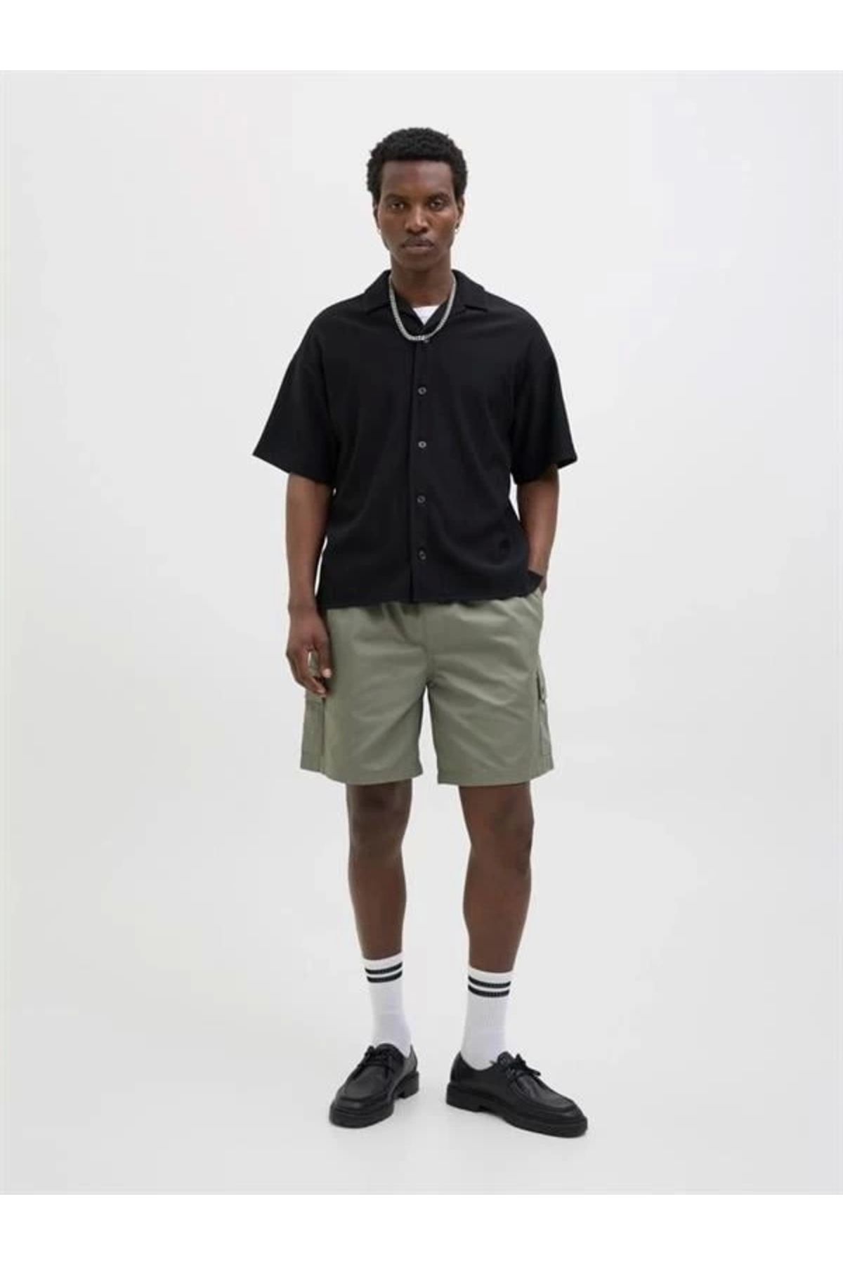 Alisim 12268023 Beli Lastikli Kargo Cepli Erkek Short Haki