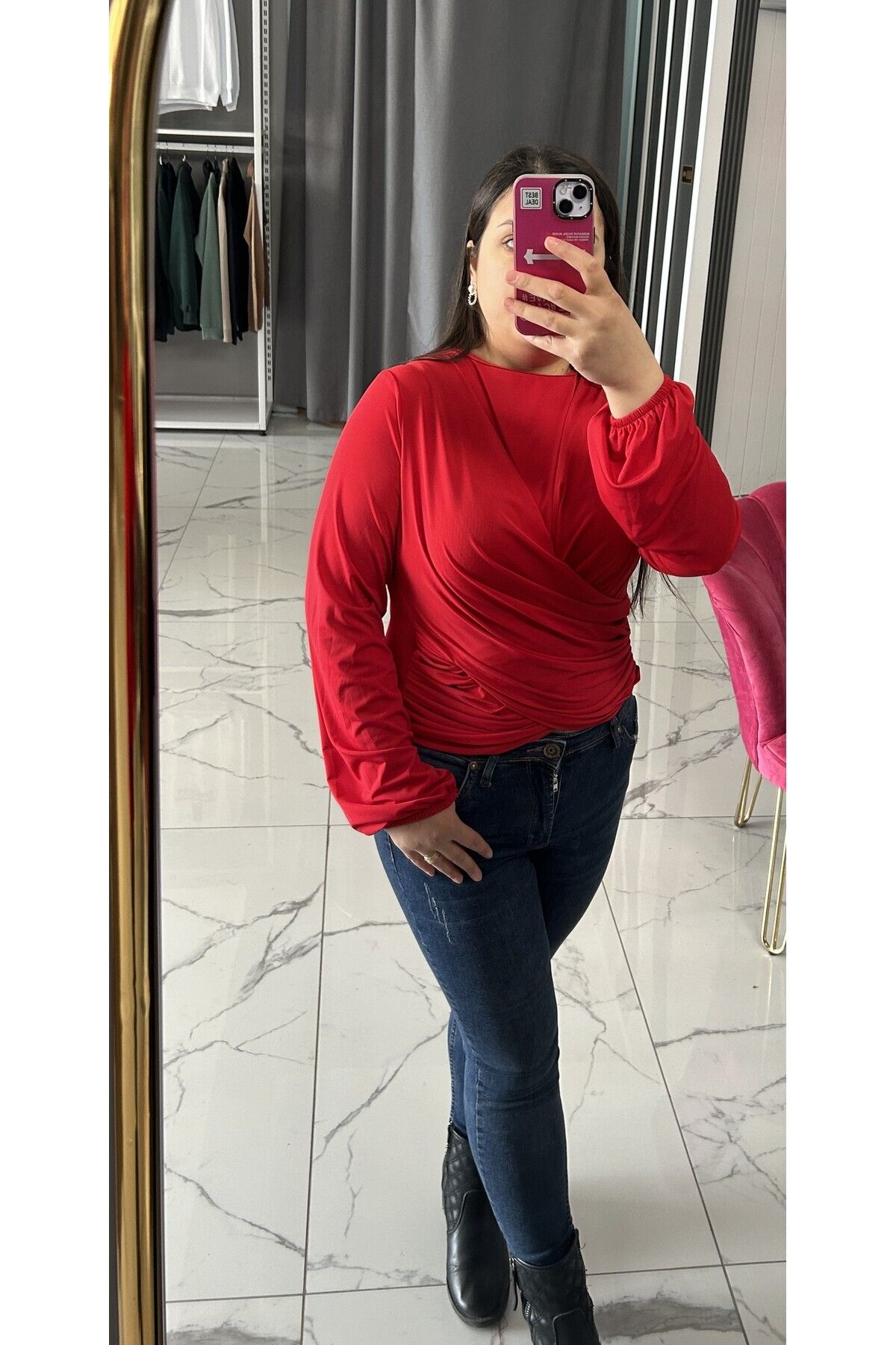 Lotus ÇİFT DRAPELİ SANDY KUMAŞ BLUZ