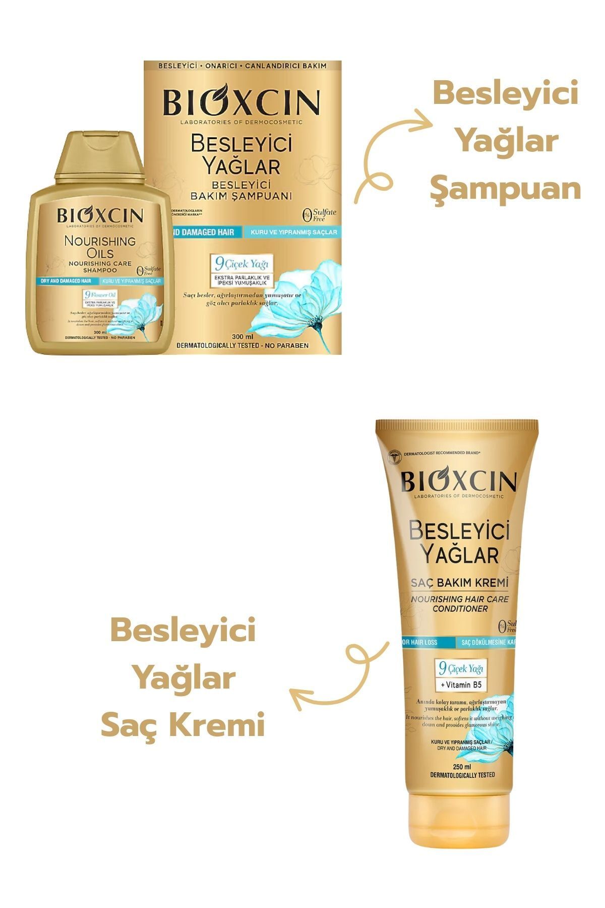 Bioxcin Besleyici Yağlar Şampuan+Saç Kremi