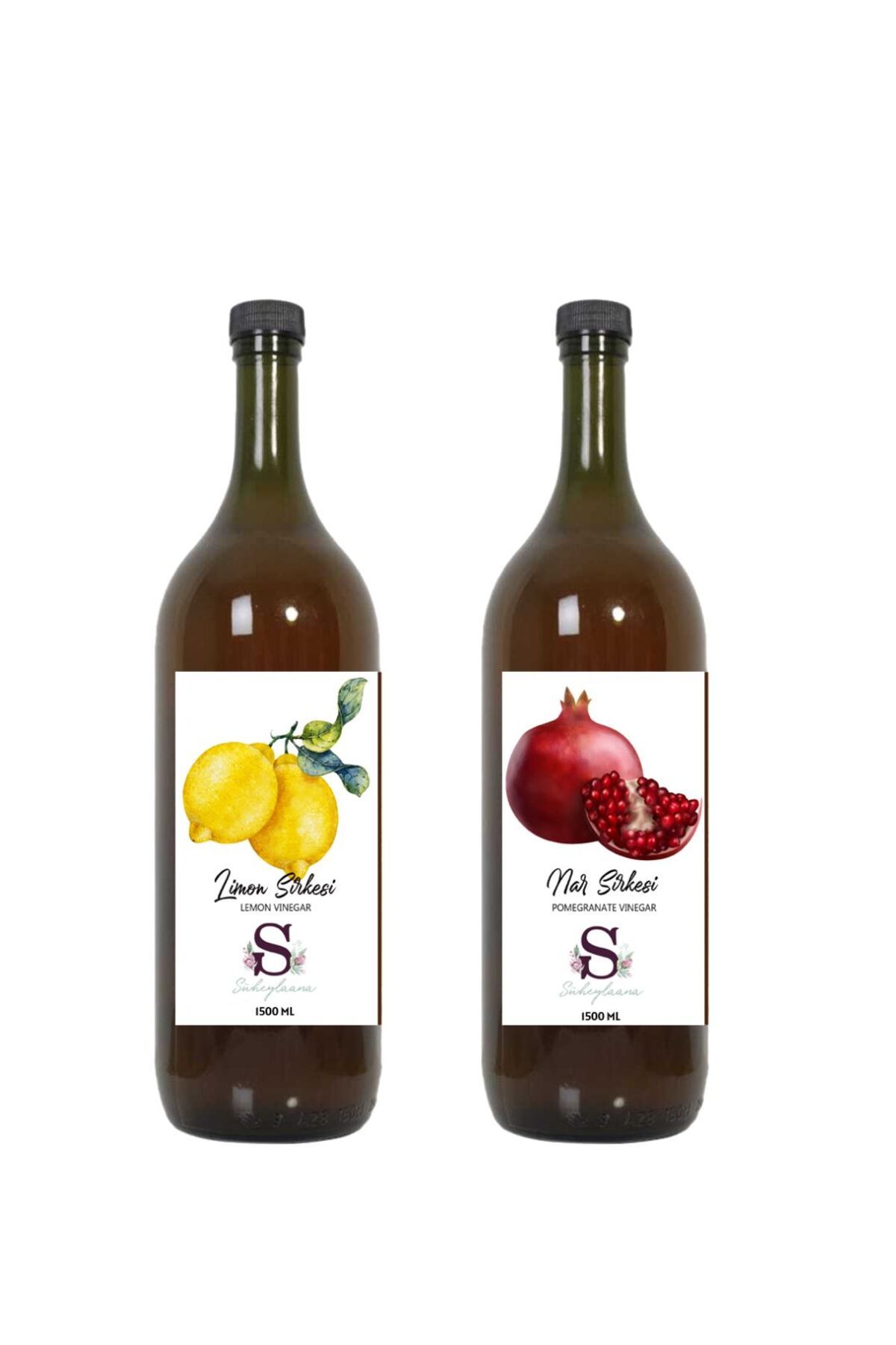 Süheylaana Doğal Limon Sirkesi 1500 Ml - Doğal Nar Sirkesi 1500 Ml
