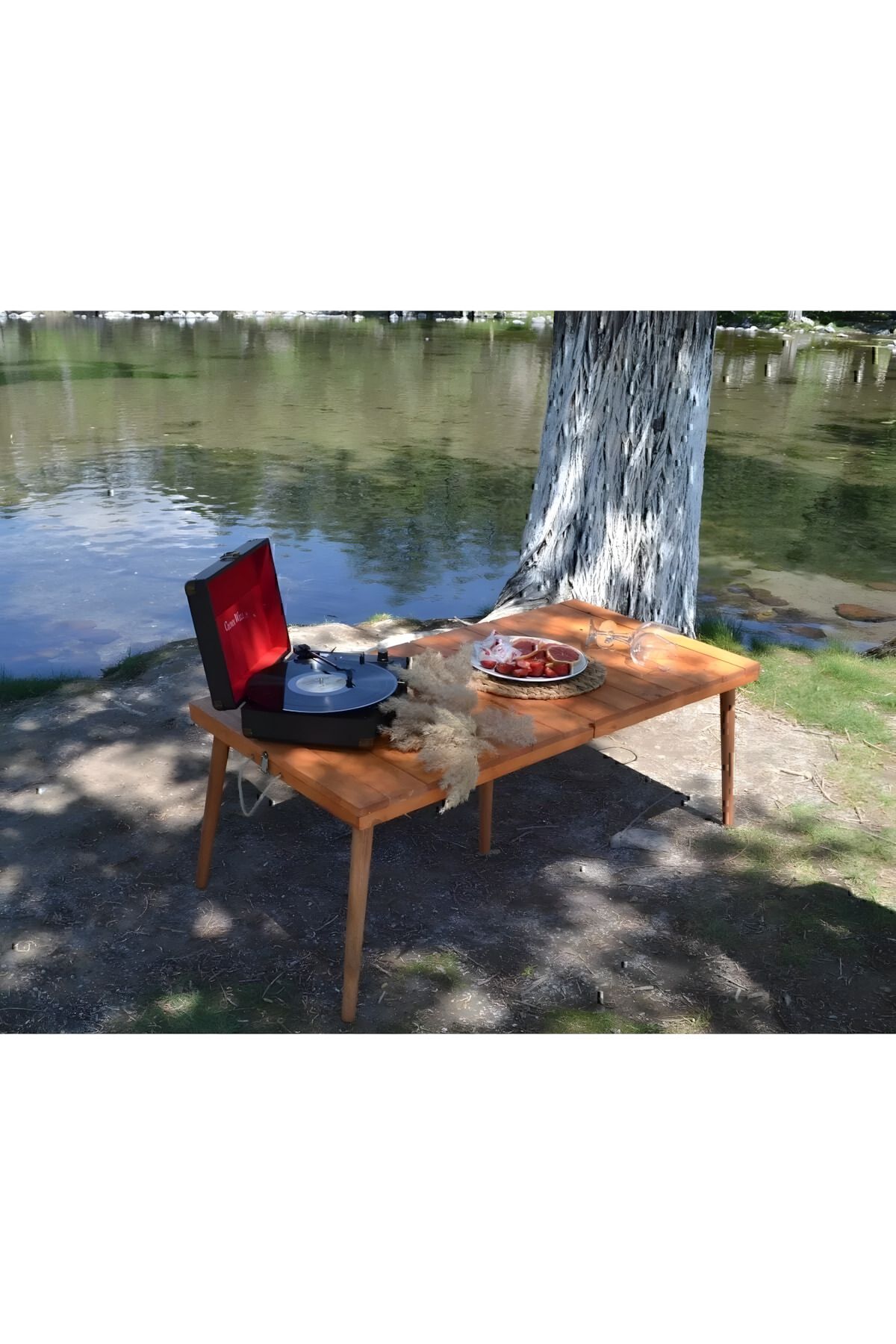 Tooall Ahşap Kamp Masası Katlanabilir Model Piknik Ve Bahçe Masası 60x120 Cm