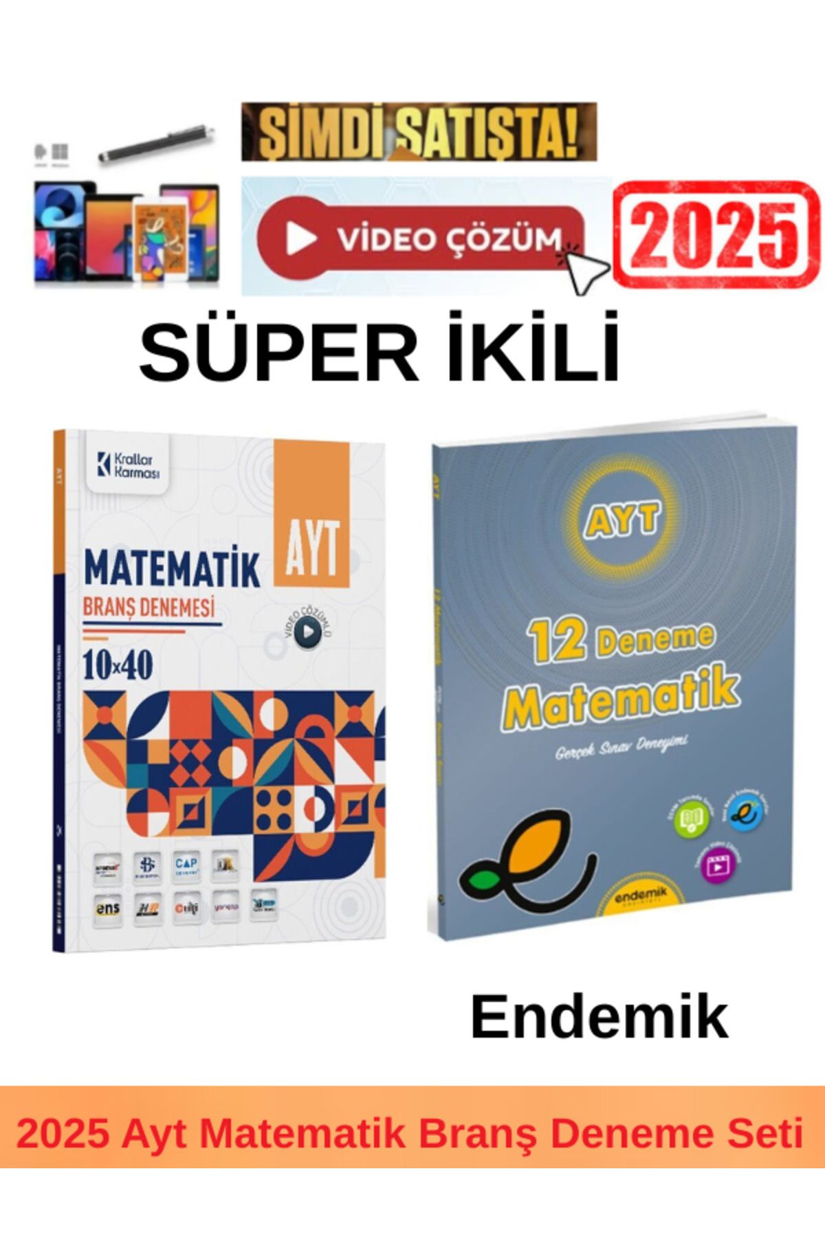 Ens Yayıncılık Çap Ayt Matematik 12x40 Deneme+Endemik Ayt Matematik 12 li Deneme+Kalem