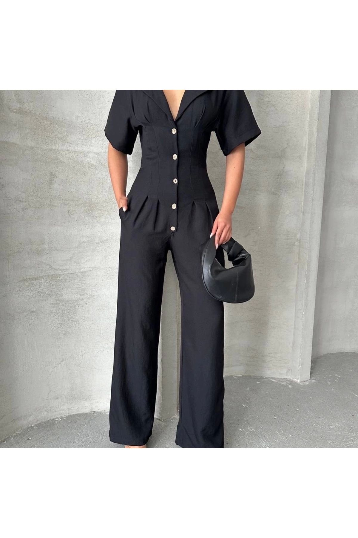 BYB MODA TASARIM Uzun keten tulum s255059