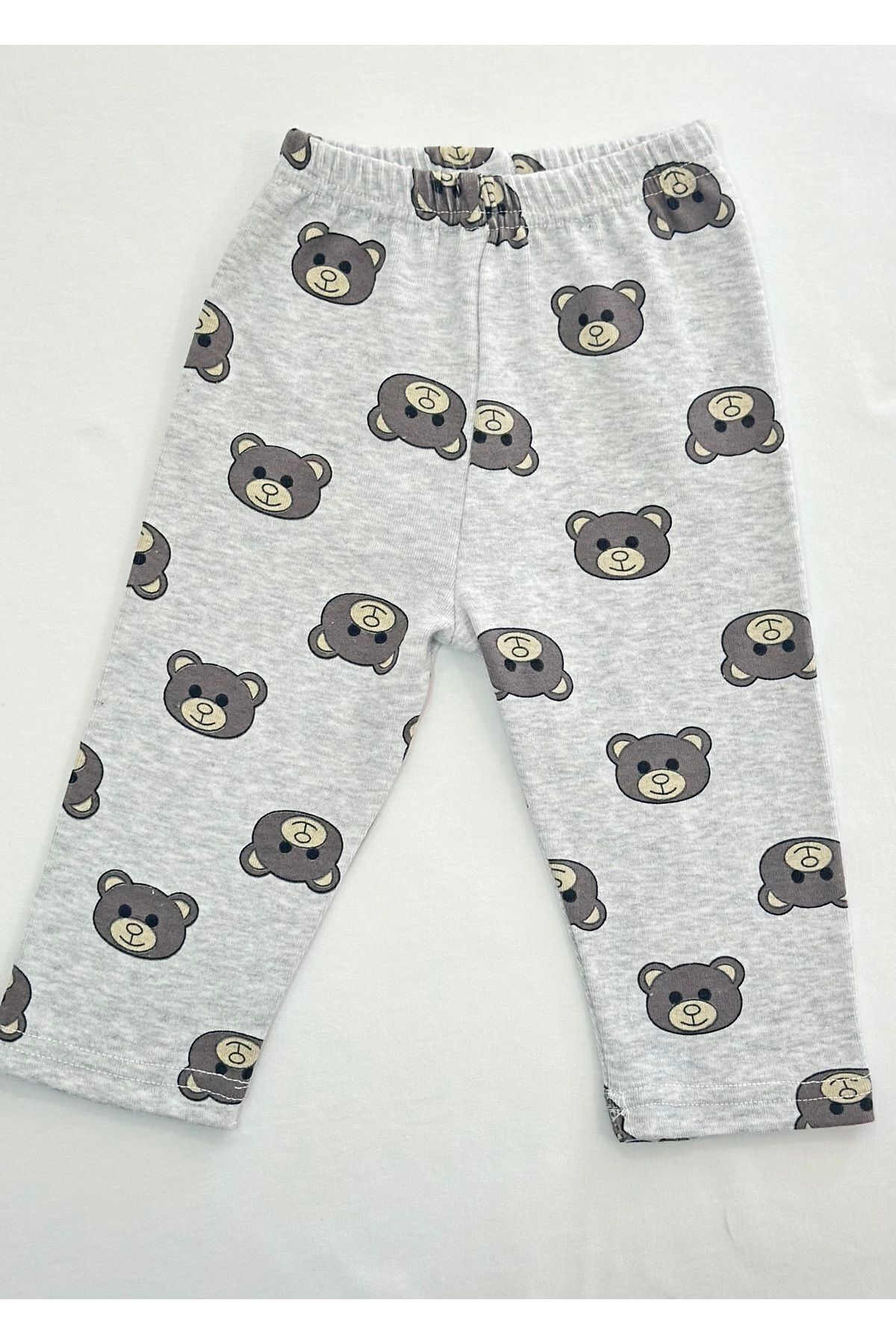 Drop Kids Bebek Pijama Uzun Gri Ayıcık Desen Yenidoğan Çocuk Pijama fotoğrafı 5 (önizleme)