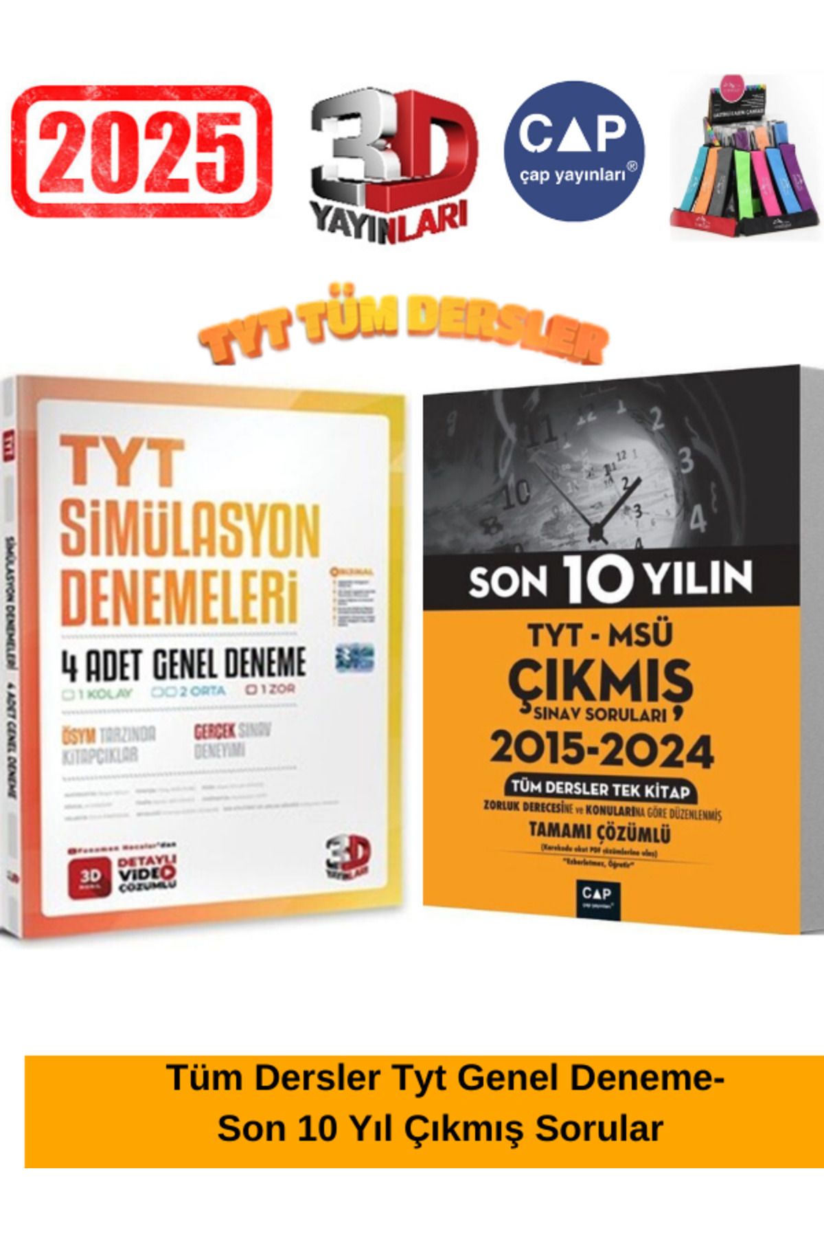 Ens Yayıncılık Çap Tyt-Msü Konu Konu Son 10 Yıl Çıkmış Soru+3d Tyt Simulasyon Genel 4 Deneme Seti+Kalemlik
