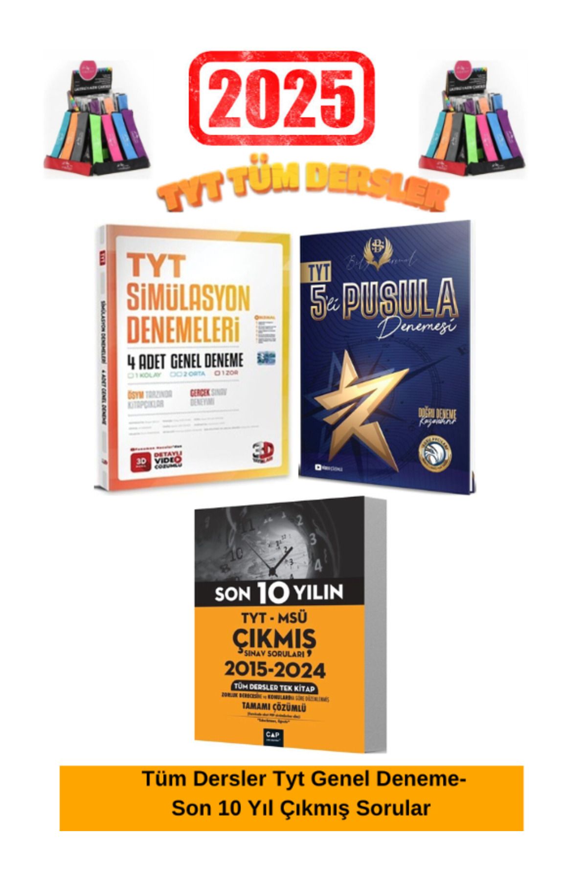 Ens Yayıncılık Çap Tyt-Msü Son 10Yıl Çıkmış Soru+3D Sim.Tyt Genel 4 Deneme-Sarmal Tyt Pusula 5 Deneme Seti