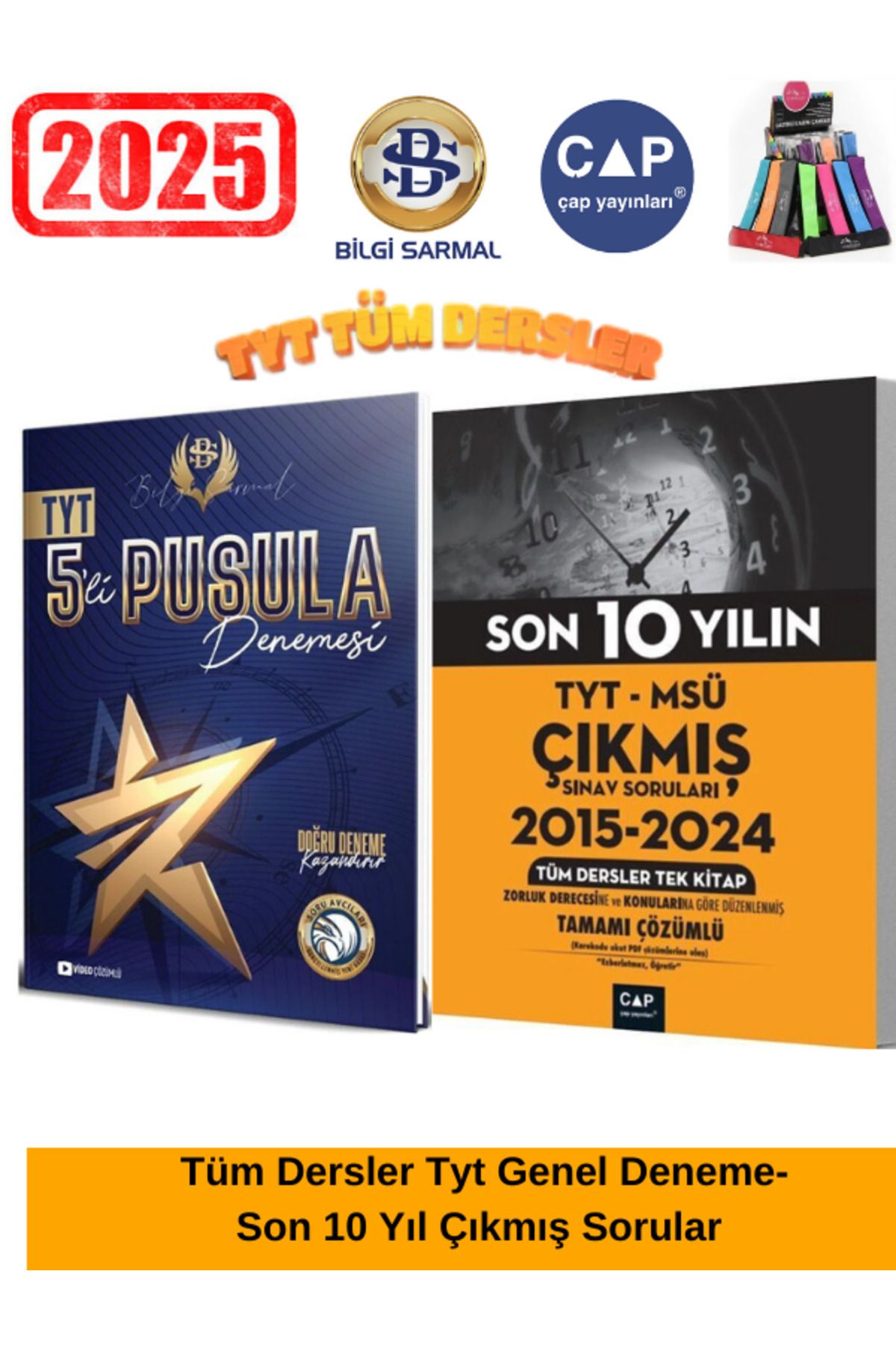 Ens Yayıncılık Çap Tyt-Msü Konu Konu Son 10 Yıl Çıkmış Soru+Bilgi Sarmal Tyt Pusula Genel 5 Deneme Seti+Kalemlik