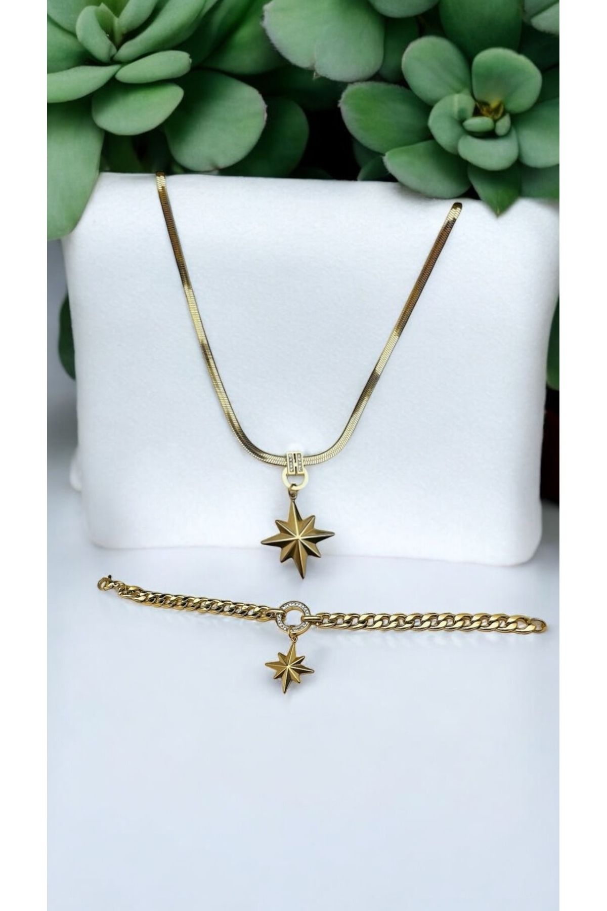 stainles steel Çelik kolye bileklik set
