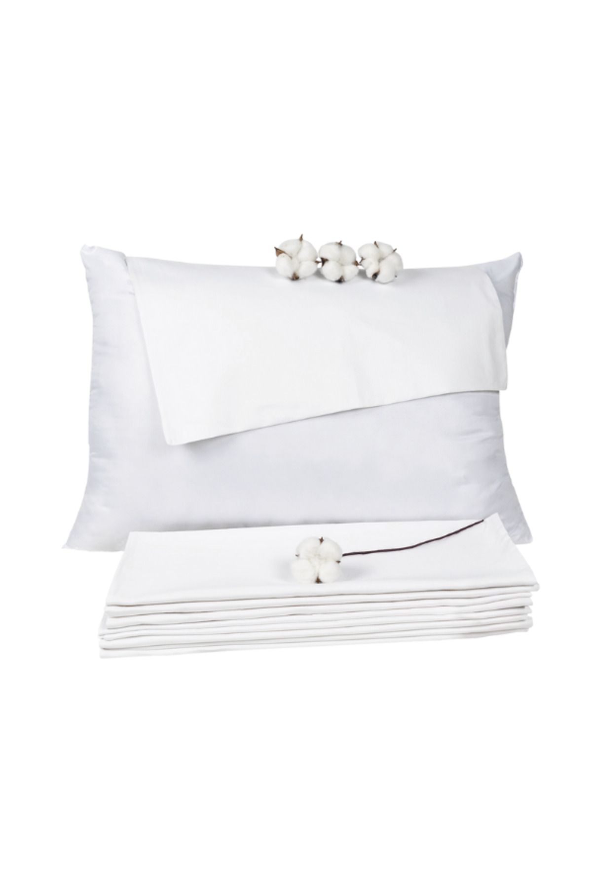TESSİLEX 50 x 70 cm 83 Tel Saten Yollu Yastık Kılıfı 10lu Paket