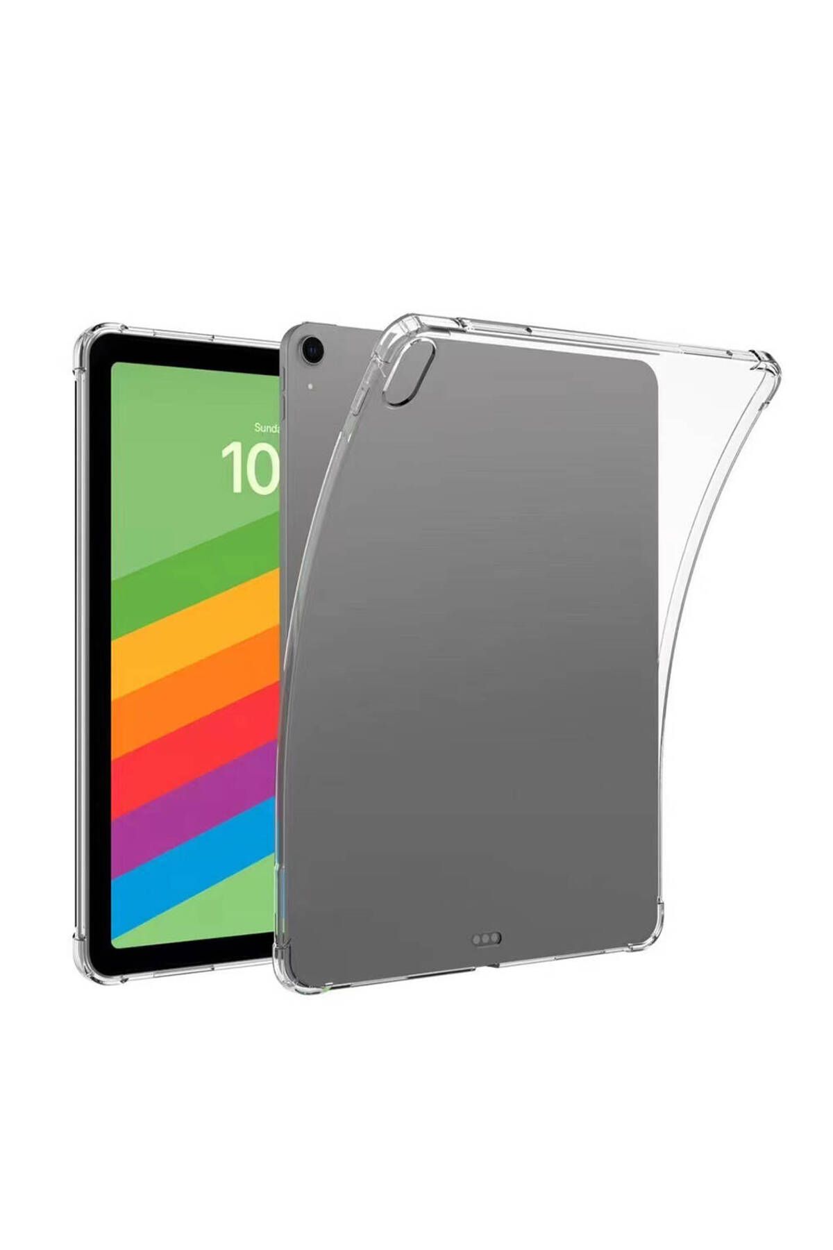 Uzaklarda Arama iPad Air 13 2024 Kılıf Uyumlu UZRM Tablet Nitro Anti Shock Silikon Kapak-Şeffaf