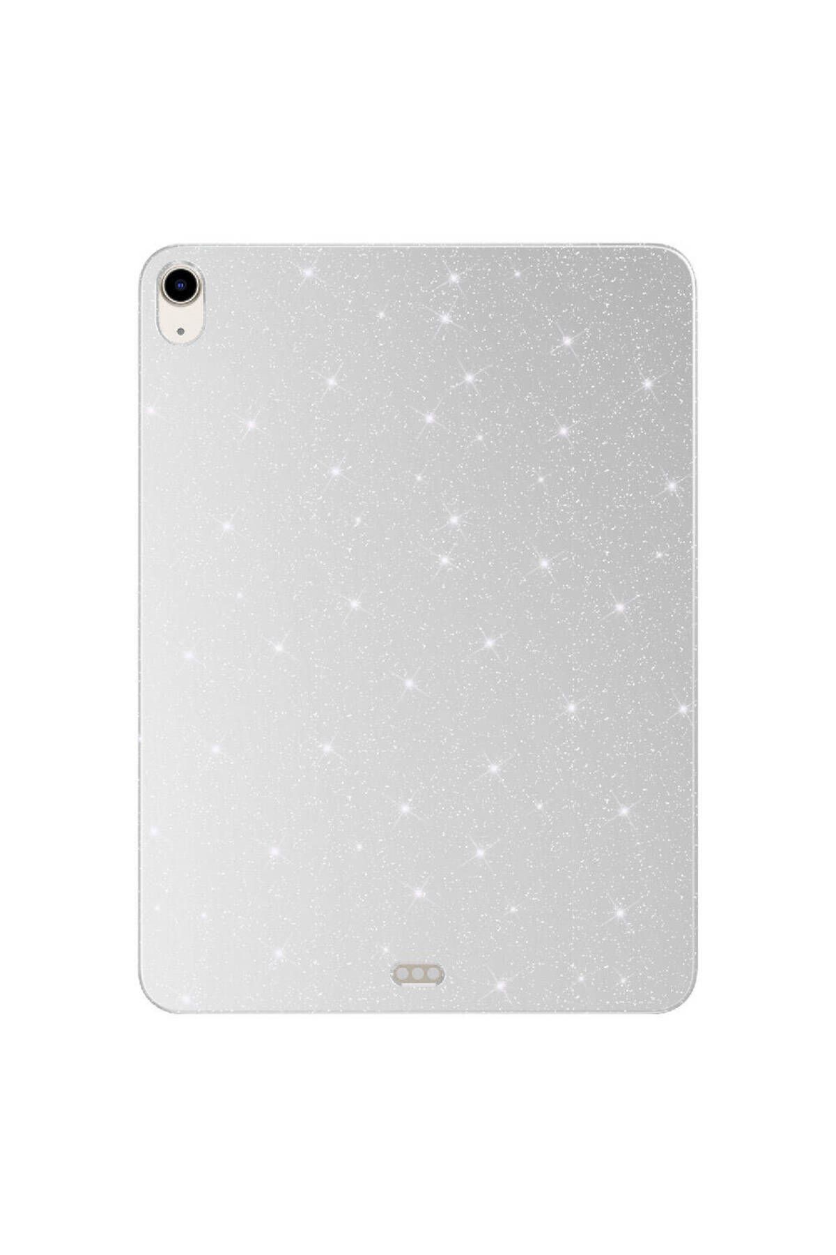 Uzaklarda Arama iPad Air 11 2025 M3 Simli Parlak Görünümlü UZRM Tablet Koton Kılıf - Gümüş