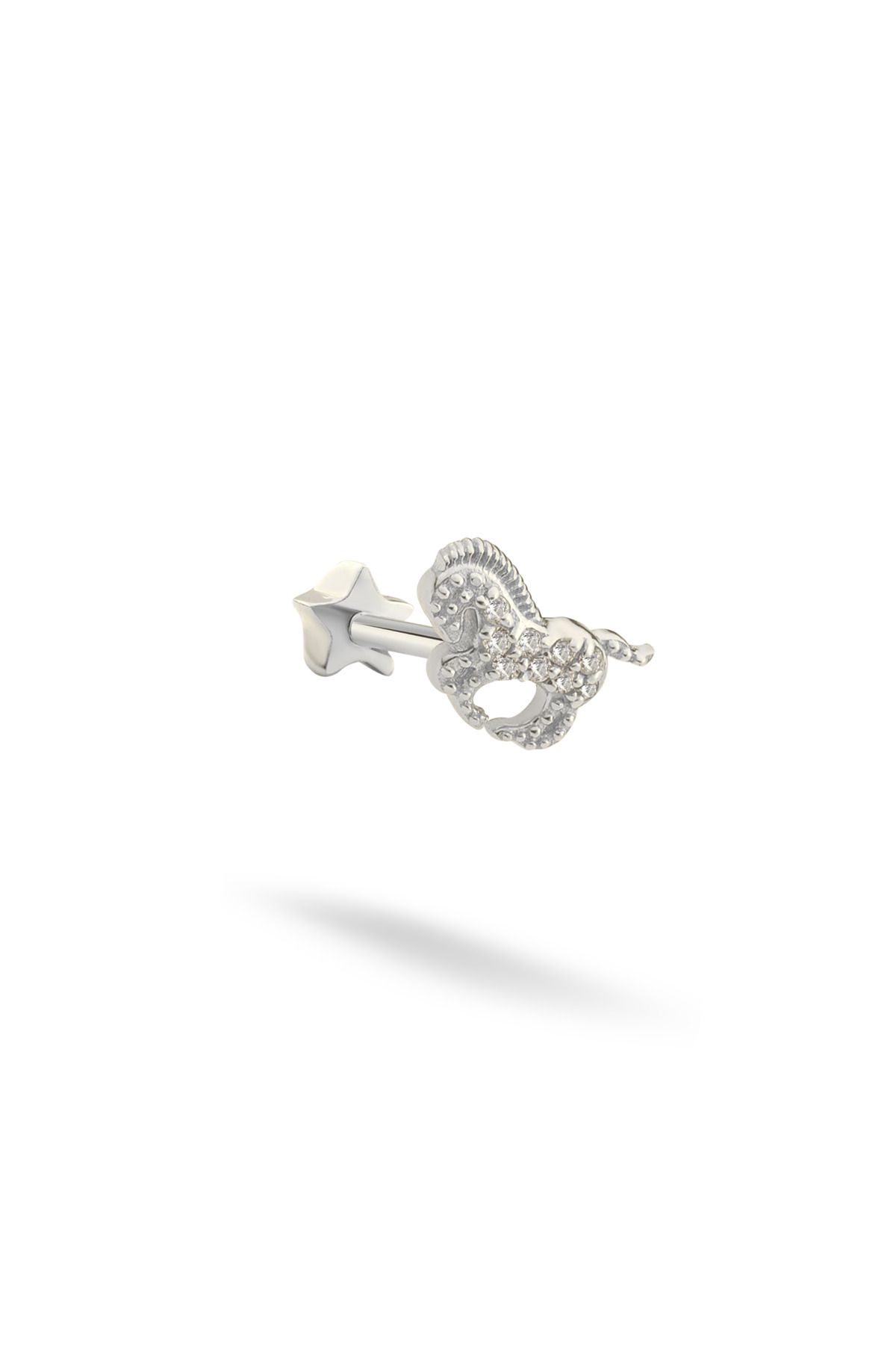 Lunia Atelier Taşlı At Altın Piercing