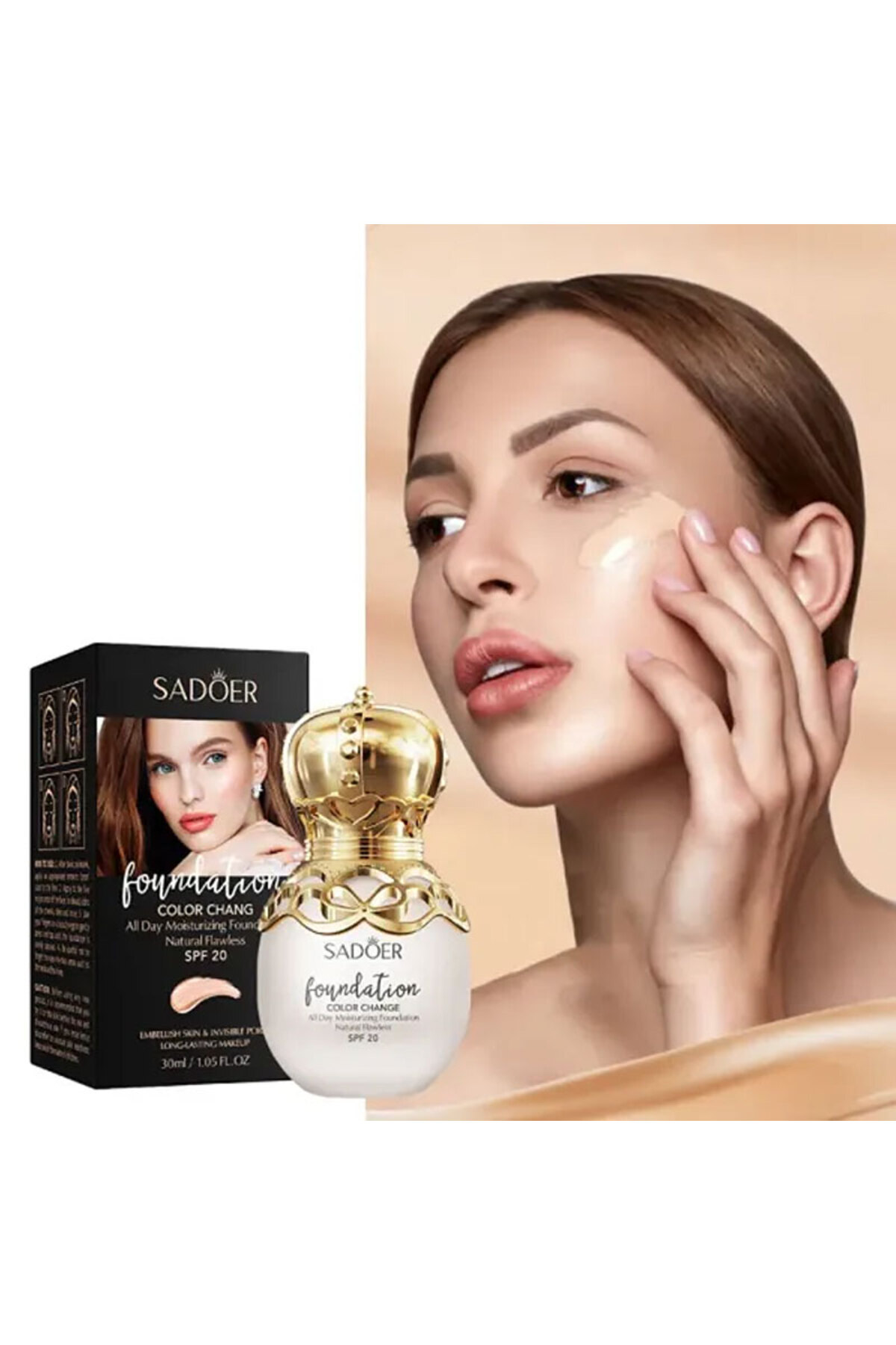 SADOER-Makeup Liquid Concealer Long-lasting Moisturizing Foundation Skin Color - 30ml 1