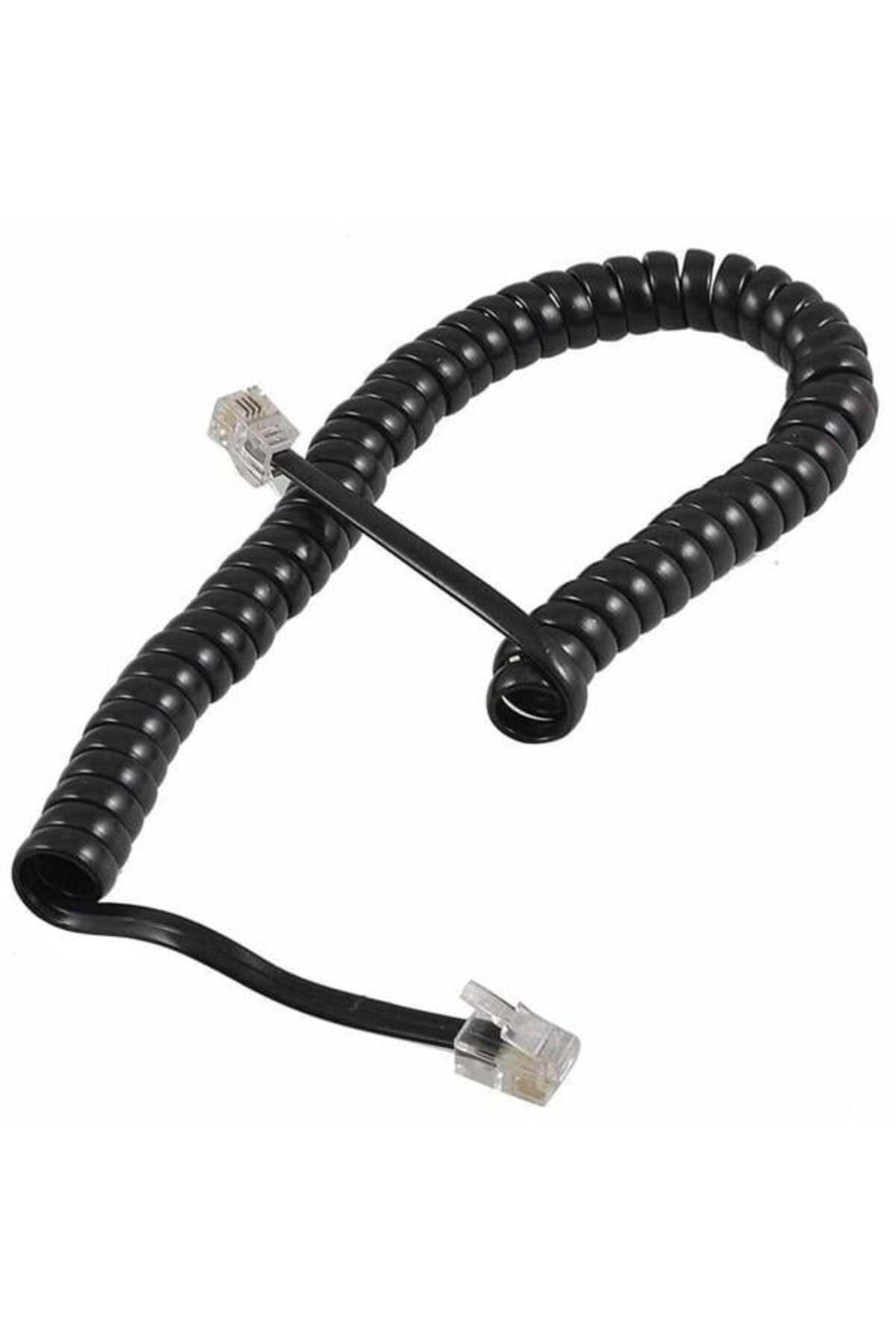 DENİZBİLİŞİM Telefon Spiral Kablo Siyah 4P/4C