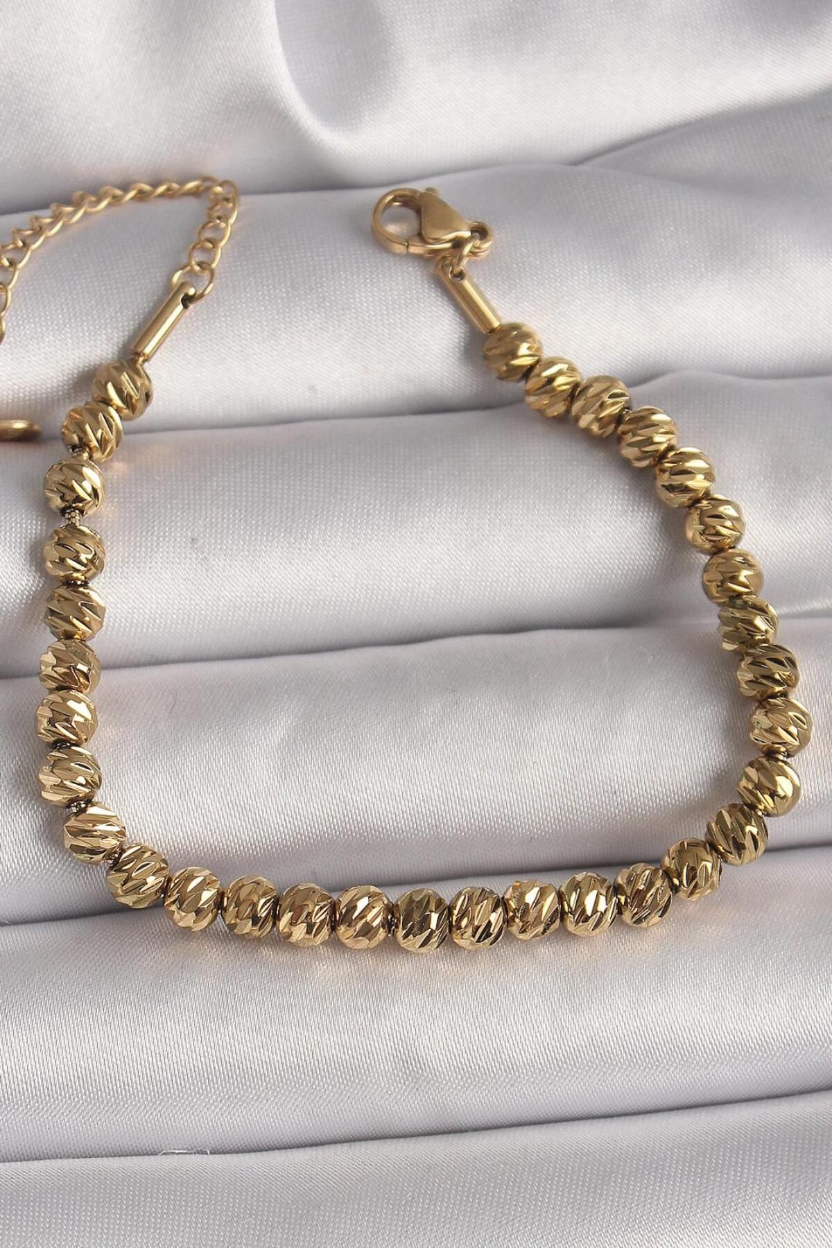 Clariss 316L Çelik Gold Renk Dorika Model Kadın Bileklik