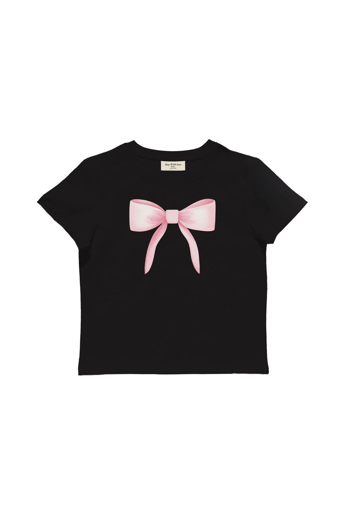 lethestudios Coquette Kurdele Baskılı Baby Tee Crop Top