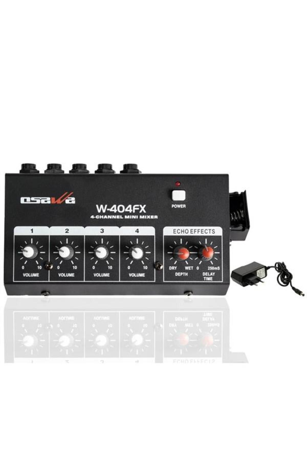 robotrend Osawa Mikrofon Giriş-1 Line Çıkış Eko’lu 4 Kanal 20 Db Adaptörlü Mini Mikrofon Çoğaltıcı W-404fx